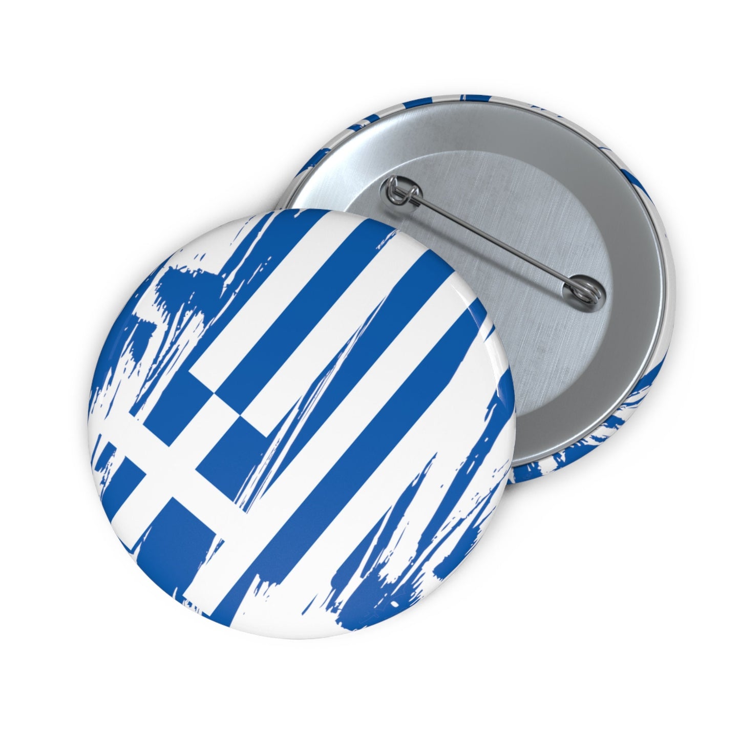 Greece Flag Pin Button - Custom Pinback, Patriotic Campaign Buttons, Personalized Birthday Pins, Collectible Badge, Metal Pin