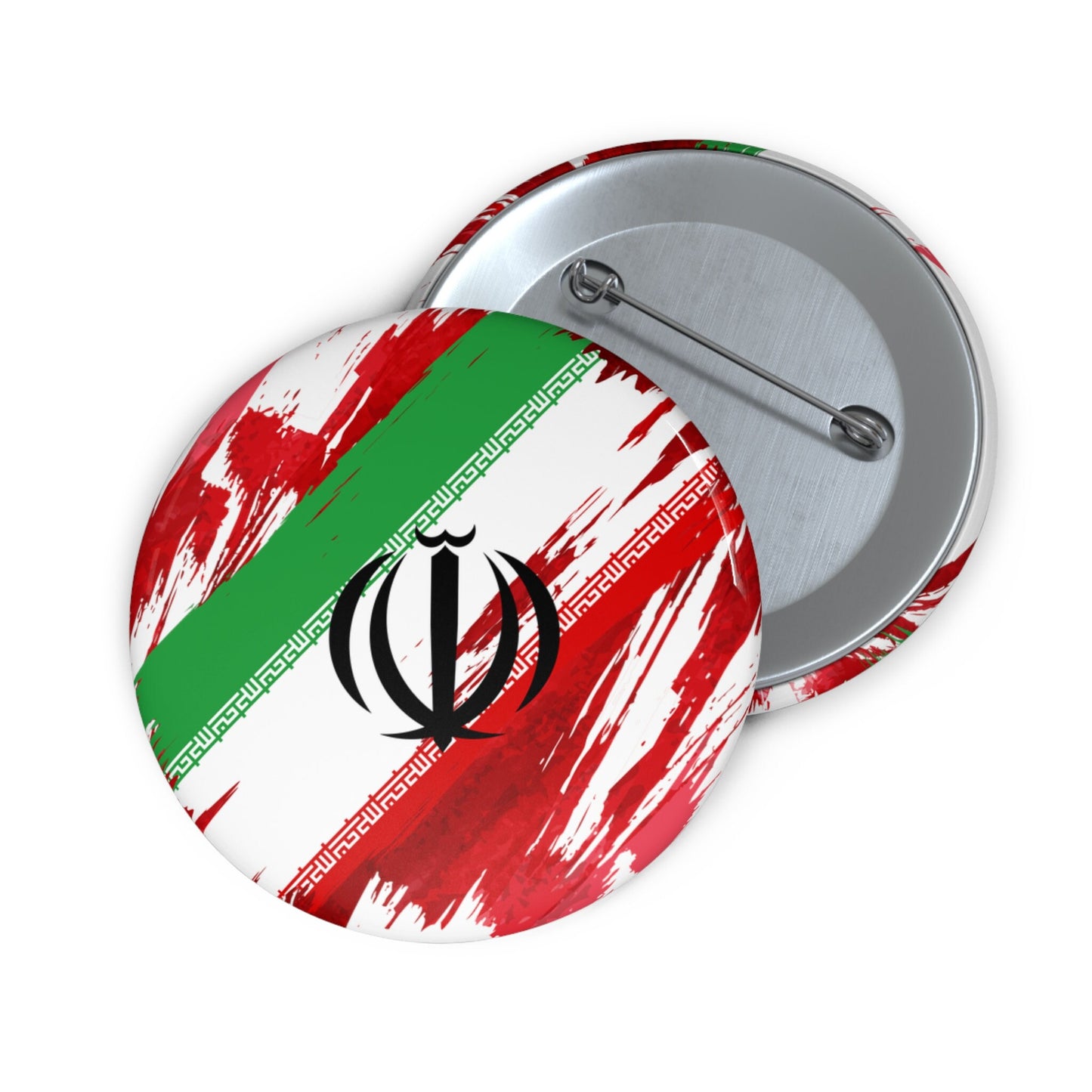 Iran Flag Pin Button - Custom Pinback, Patriotic Campaign Buttons, Personalized Birthday Pins, Collectible Badge, Metal Pin