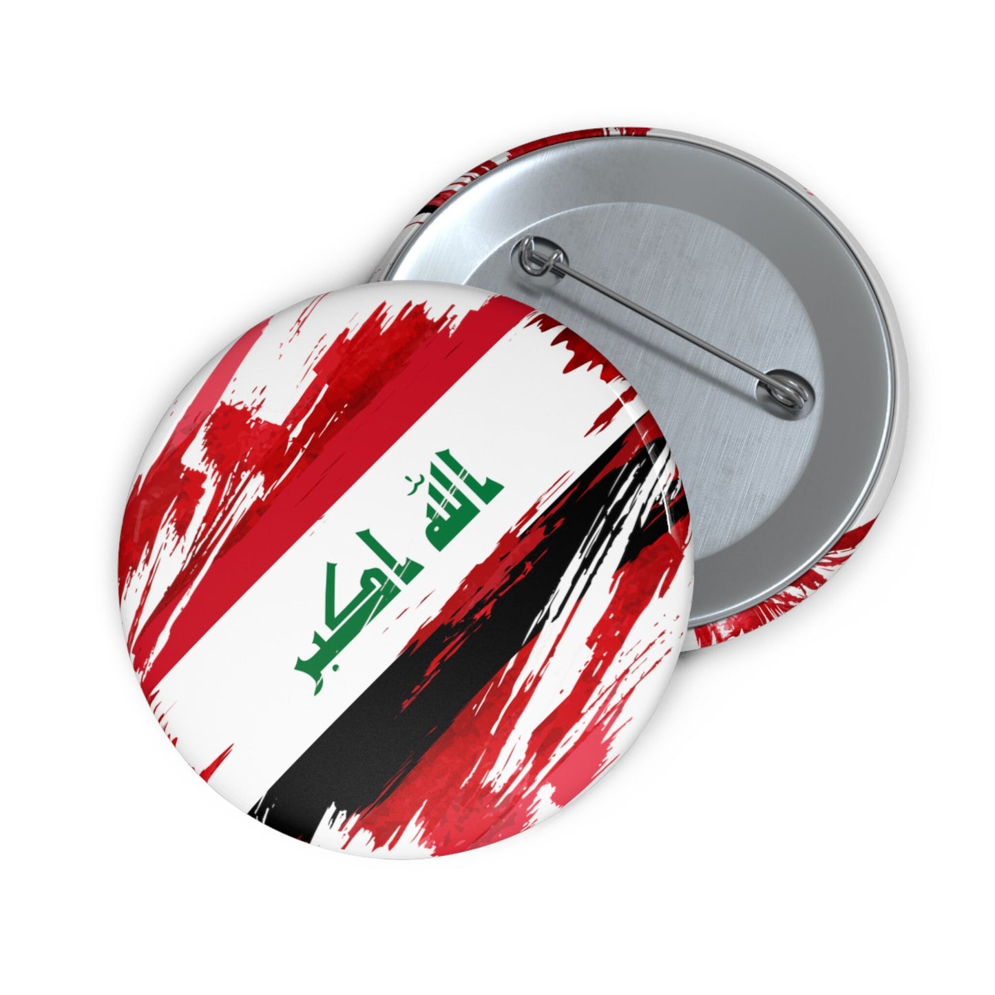 Iraq Flag Pin Button - Custom Pinback, Patriotic Campaign Buttons, Personalized Birthday Pins, Collectible Badge, Metal Pin