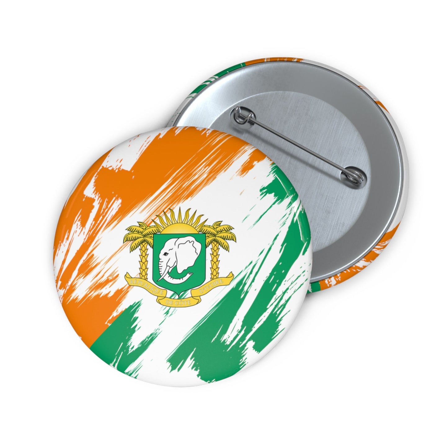 Ivory Coast Flag Pin Button - Custom Pinback, Patriotic Campaign Buttons, Personalized Birthday Pins, Collectible Badge, Metal Pin