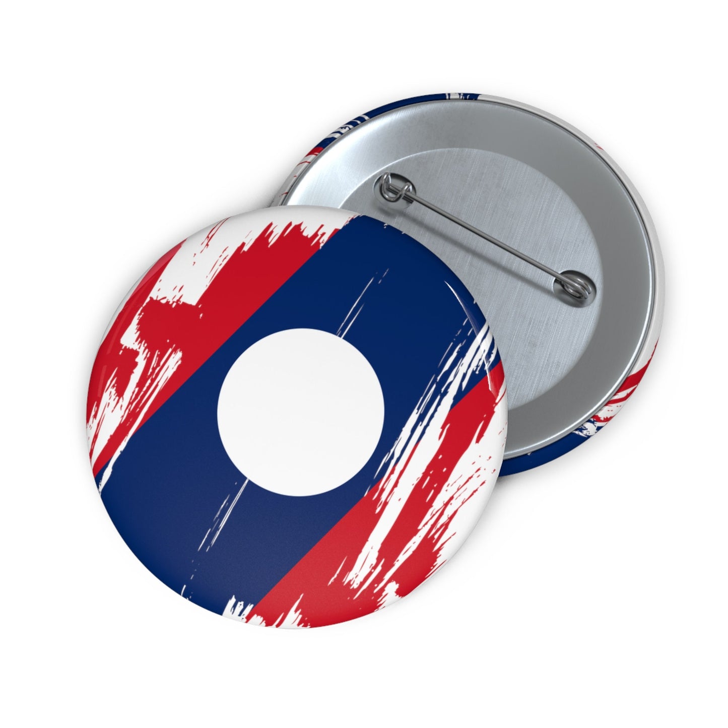 Laos Flag Pin Button - Custom Pinback, Patriotic Campaign Buttons, Personalized Birthday Pins, Collectible Badge, Metal Pin