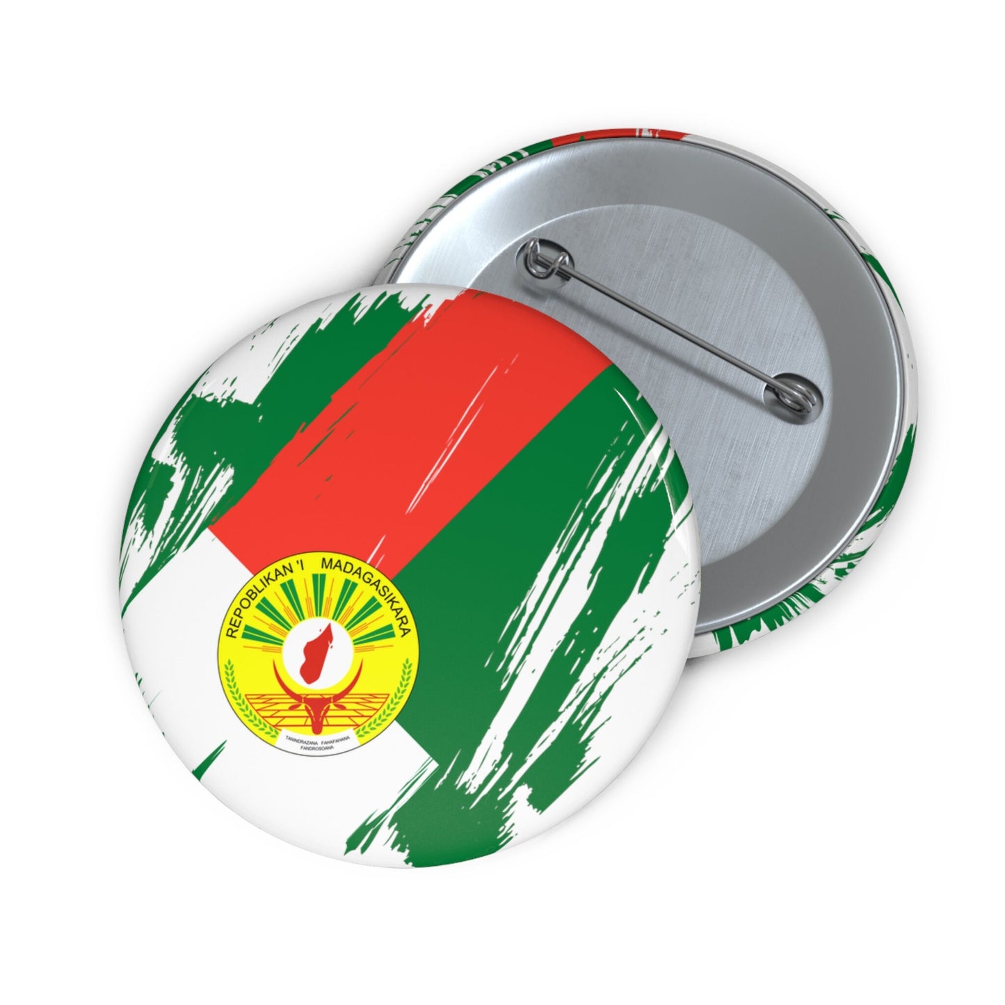Madagascar Flag Pin Button - Custom Pinback, Patriotic Campaign Buttons, Personalized Birthday Pins, Collectible Badge, Metal Pin