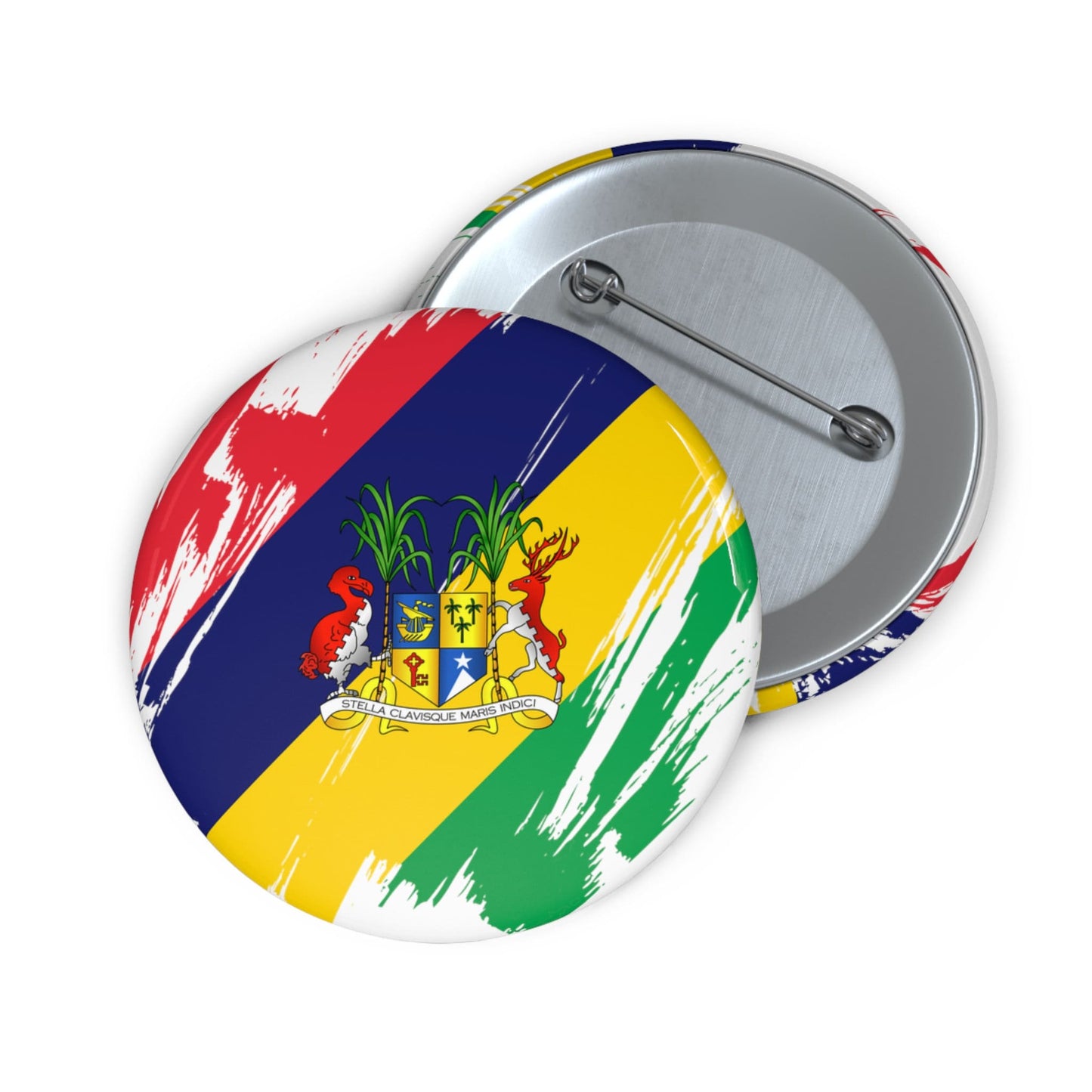 Mauritius Flag Pin Button - Custom Pinback, Patriotic Campaign Buttons, Personalized Birthday Pins, Collectible Badge, Metal Pin