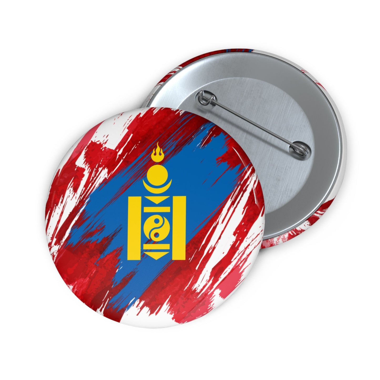 Mongolia Flag Pin Button - Custom Pinback, Patriotic Campaign Buttons, Personalized Birthday Pins, Collectible Badge, Metal Pin