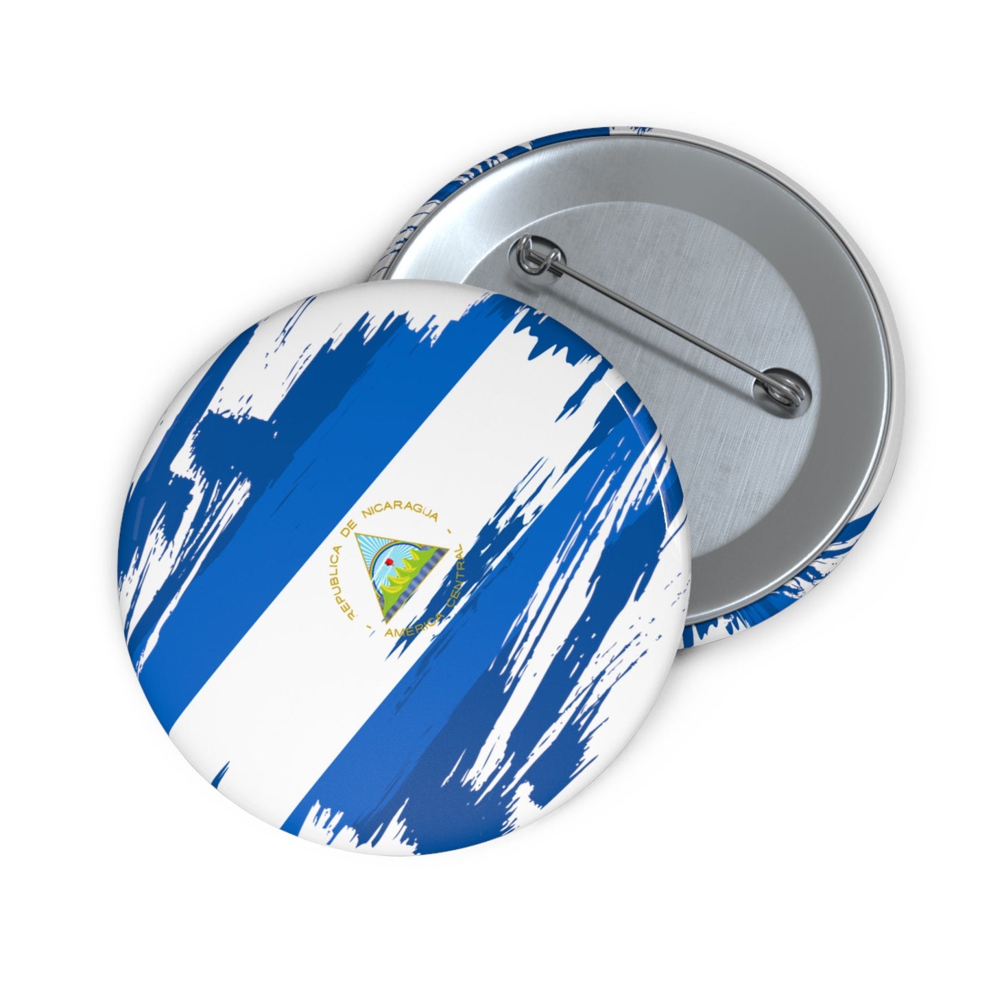 Nicaragua Flag Pin Button - Custom Pinback, Patriotic Campaign Buttons, Personalized Birthday Pins, Collectible Badge, Metal Pin