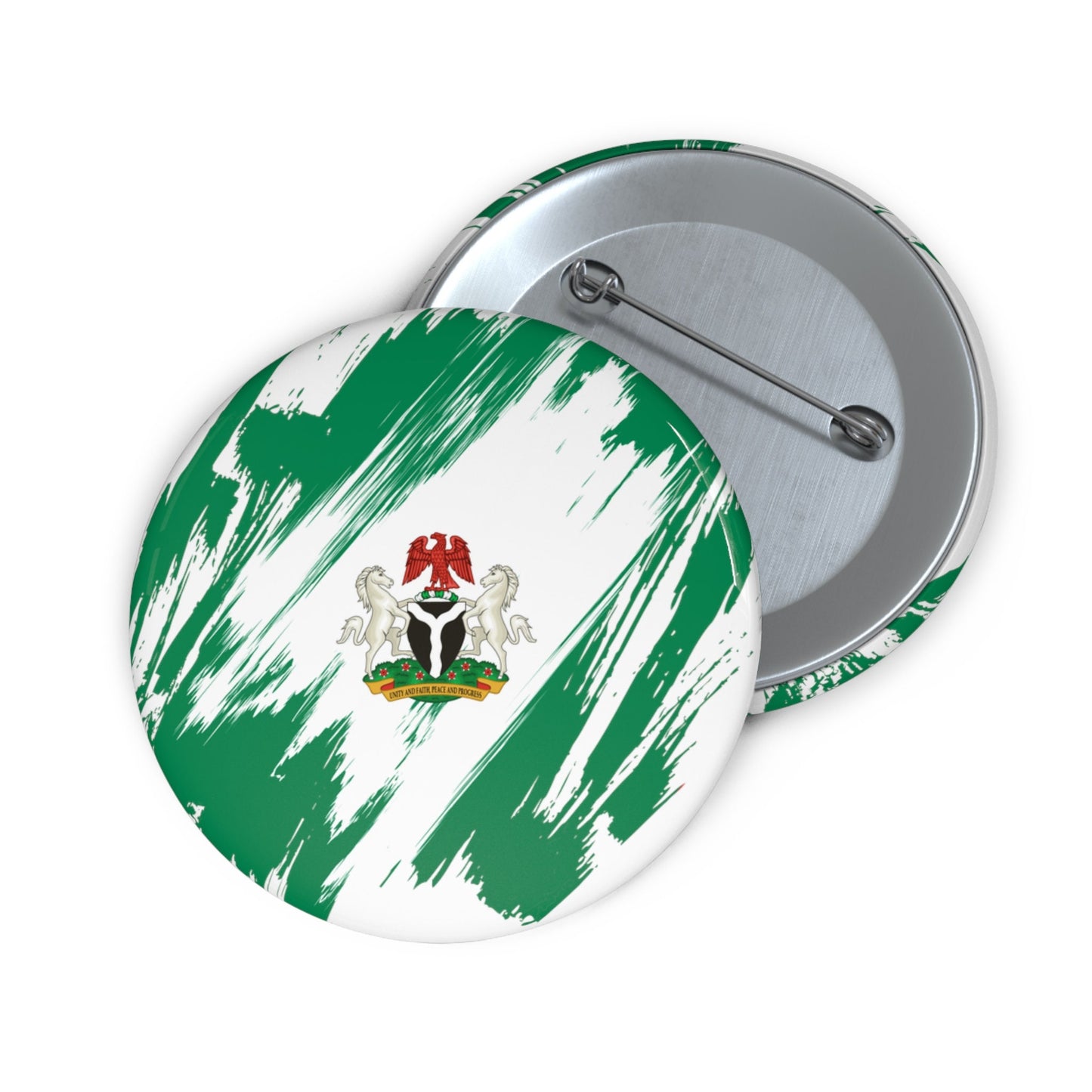 Nigeria Flag Pin Button - Custom Pinback, Patriotic Campaign Buttons, Personalized Birthday Pins, Collectible Badge, Metal Pin