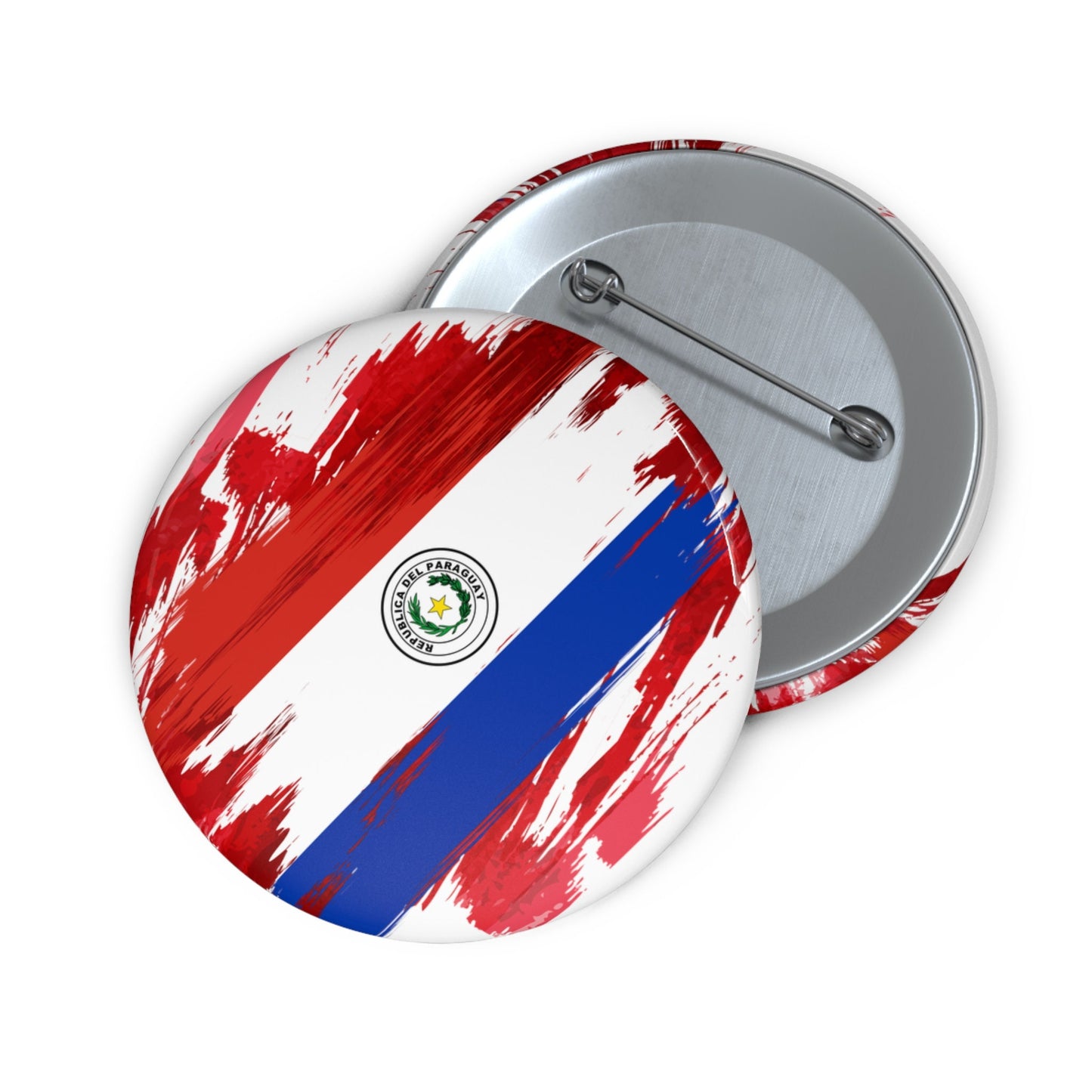 Paraguay Flag Pin Button - Custom Pinback, Patriotic Campaign Buttons, Personalized Birthday Pins, Collectible Badge, Metal Pin