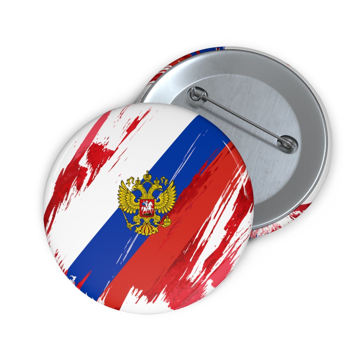 Russia Flag Pin Button - Custom Pinback, Patriotic Campaign Buttons, Personalized Birthday Pins, Collectible Badge, Metal Pin