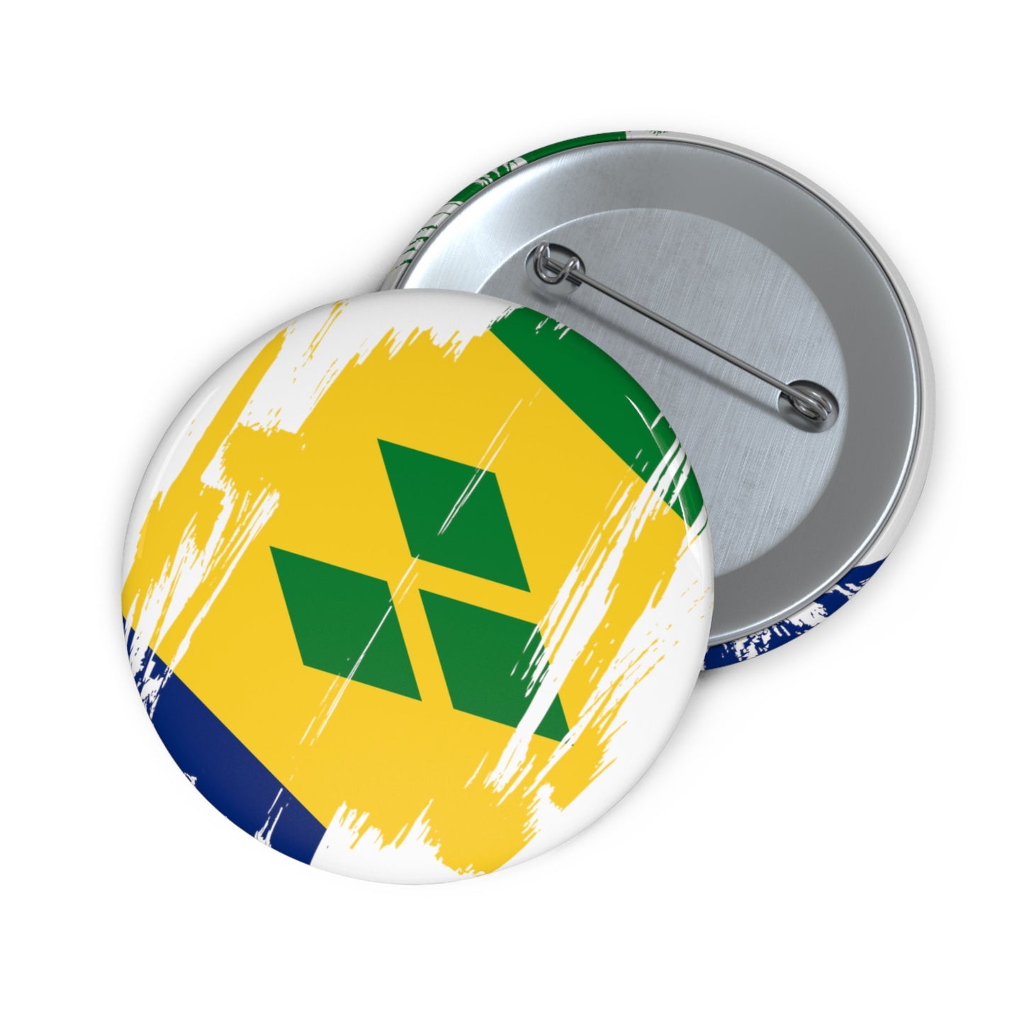 Saint Vincent and the Grenadines Flag Pin Button - Custom Pinback, Patriotic Campaign Buttons, Personalized Birthday Pins, Metal Pin