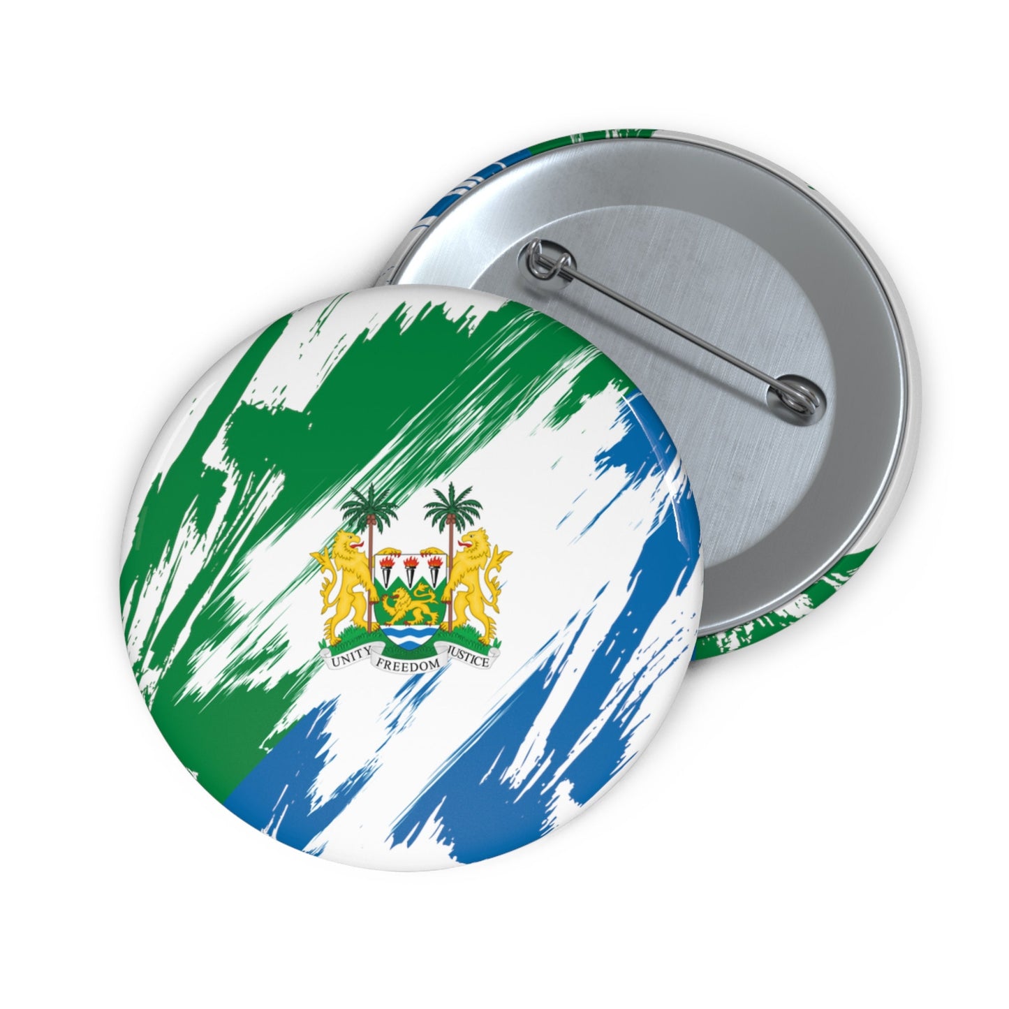 Sierra Leone Flag Pin Button - Custom Pinback, Patriotic Campaign Buttons, Personalized Birthday Pins, Collectible Badge, Metal Pin