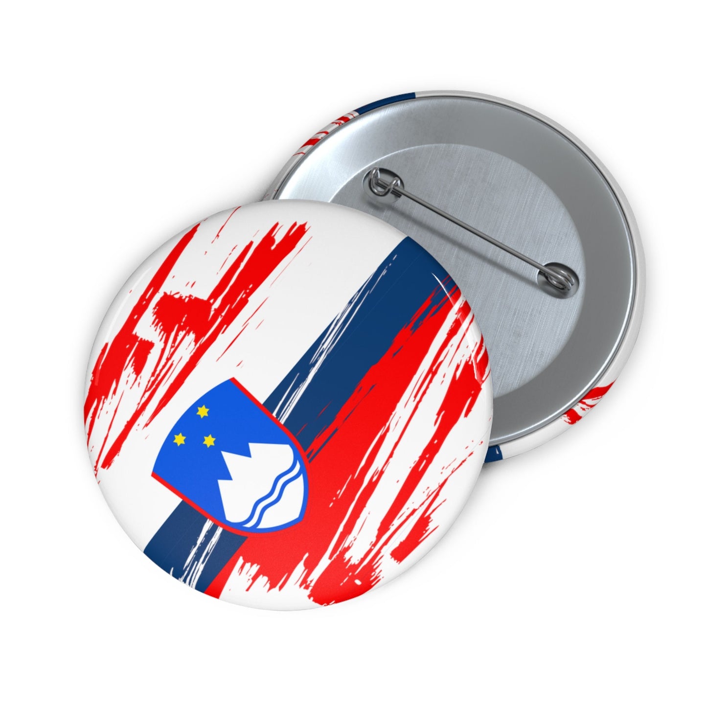 Slovenia Flag Pin Button - Custom Pinback, Patriotic Campaign Buttons, Personalized Birthday Pins, Collectible Badge, Metal Pin