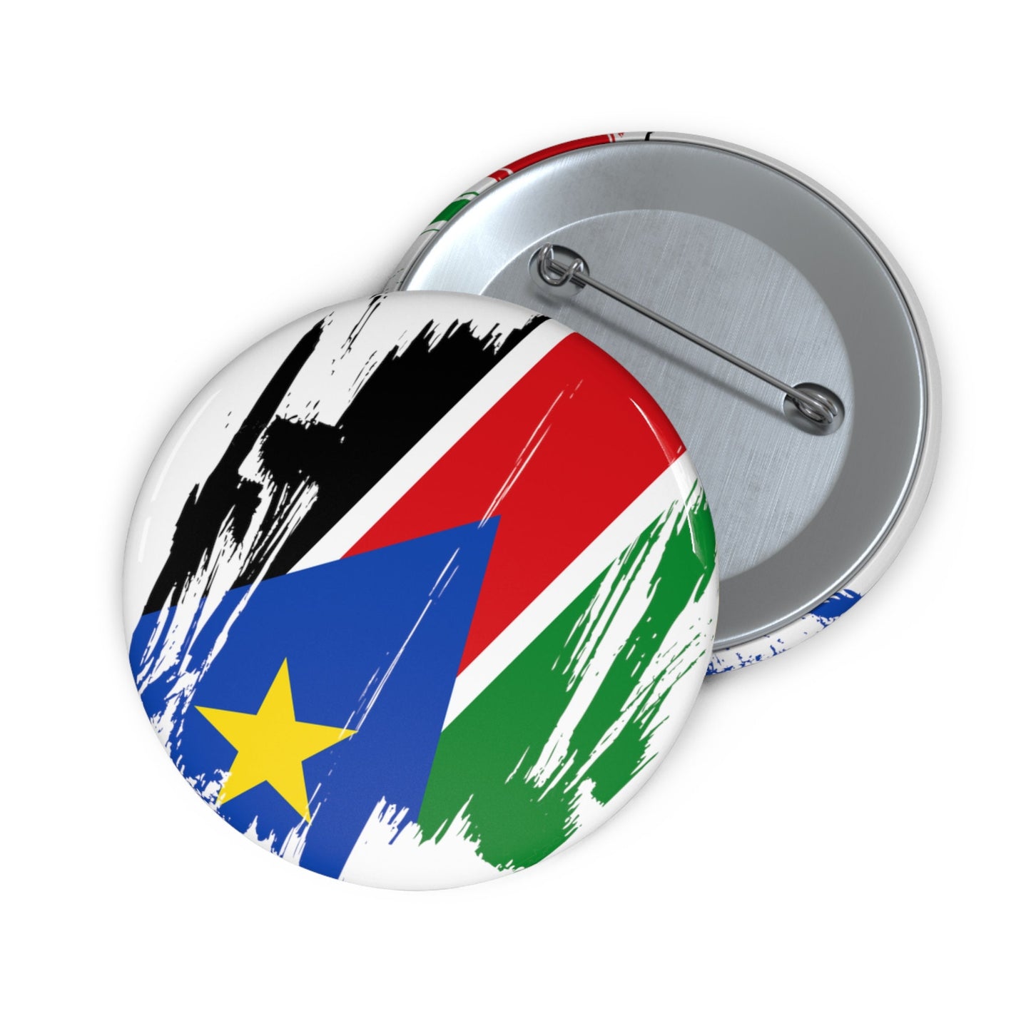 South Sudan Flag Pin Button - Custom Pinback, Patriotic Campaign Buttons, Personalized Birthday Pins, Collectible Badge, Metal Pin