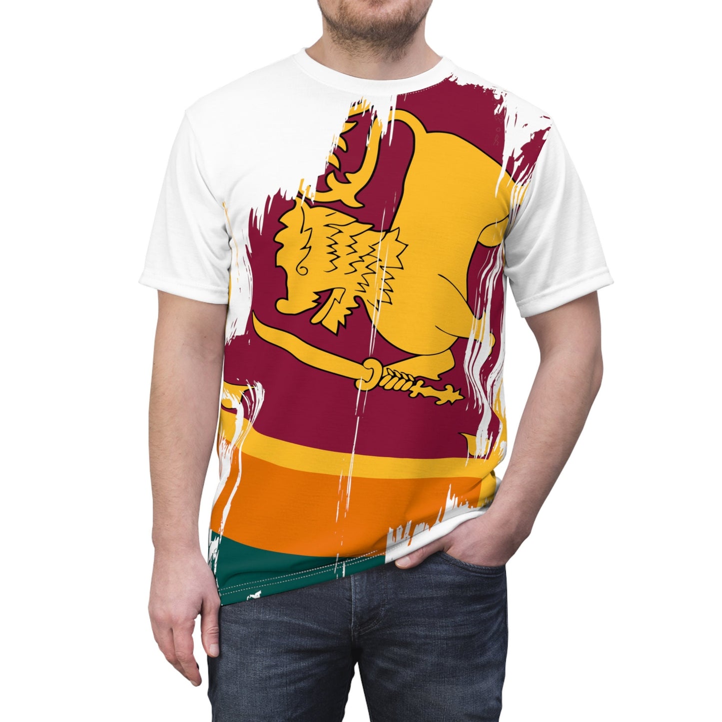 Sri Lanka Flag T-shirt | Sri Lanka T-shirt | All over print Unisex T-shirt with Sri Lanka Flag