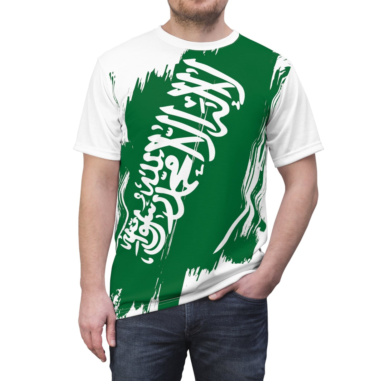 Saudi Arabia Flag T-shirt | Saudi Arabia T-shirt | All over print Unisex T-shirt with Saudi Arabia Flag