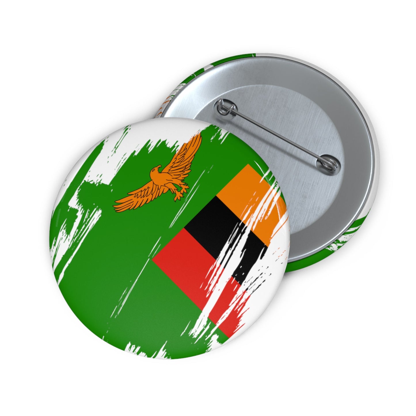 Zambia Flag Pin Button - Custom Pinback, Patriotic Campaign Buttons, Personalized Birthday Pins, Collectible Badge, Metal Pin