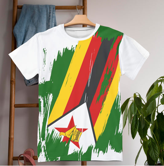 Zimbabwe Flag T-shirt | Zimbabwe T-shirt | All over print Unisex T-shirt with Zimbabwe Flag