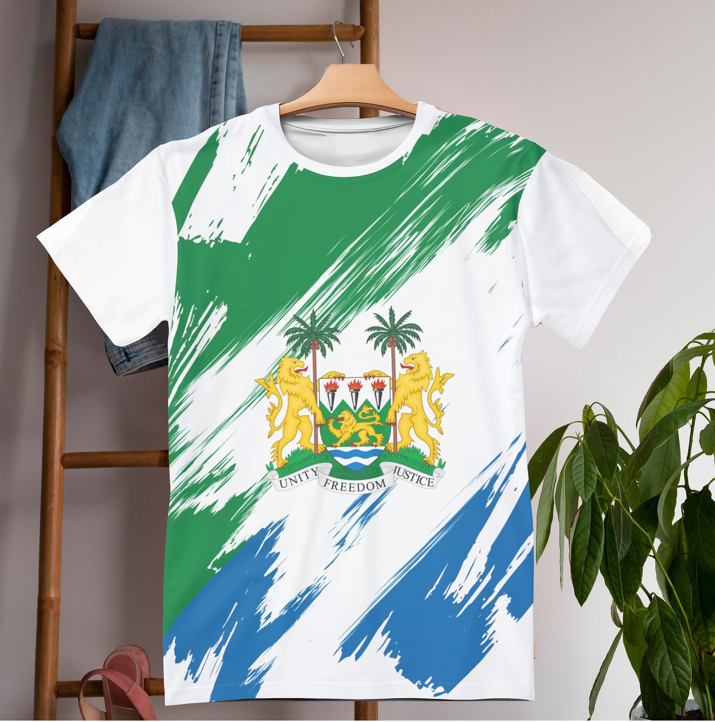 Sierra Leone Flag T-shirt | Sierra Leone T-shirt | All over print Unisex T-shirt with Sierra Leone Flag