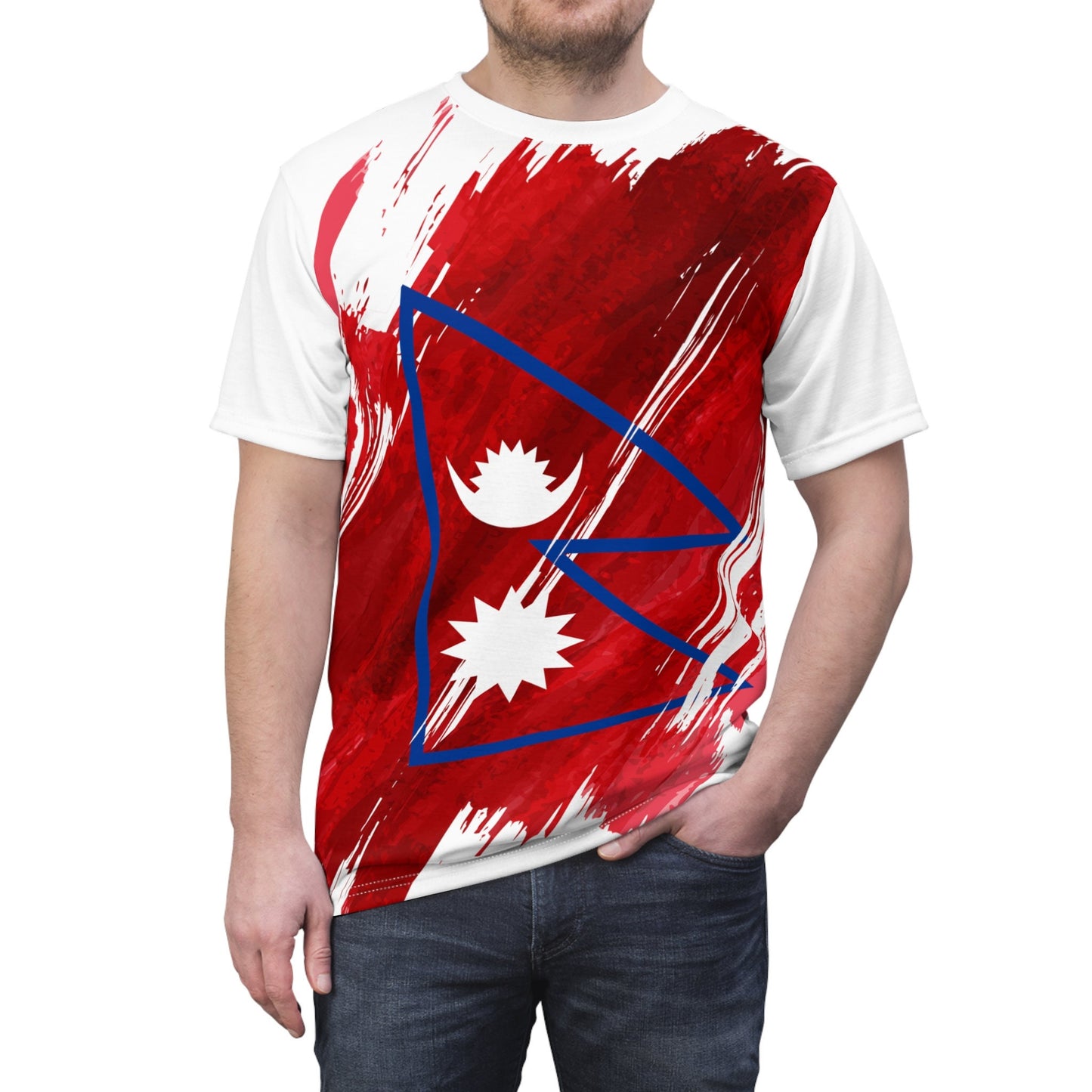 Nepal Flag T-shirt | Nepal T-shirt | All over print Unisex T-shirt with Nepal Flag