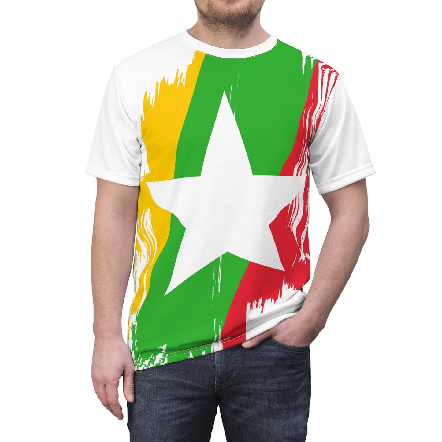 Myanmar  Flag T-shirt | Myanmar  T-shirt | All over print Unisex T-shirt with Myanmar  Flag