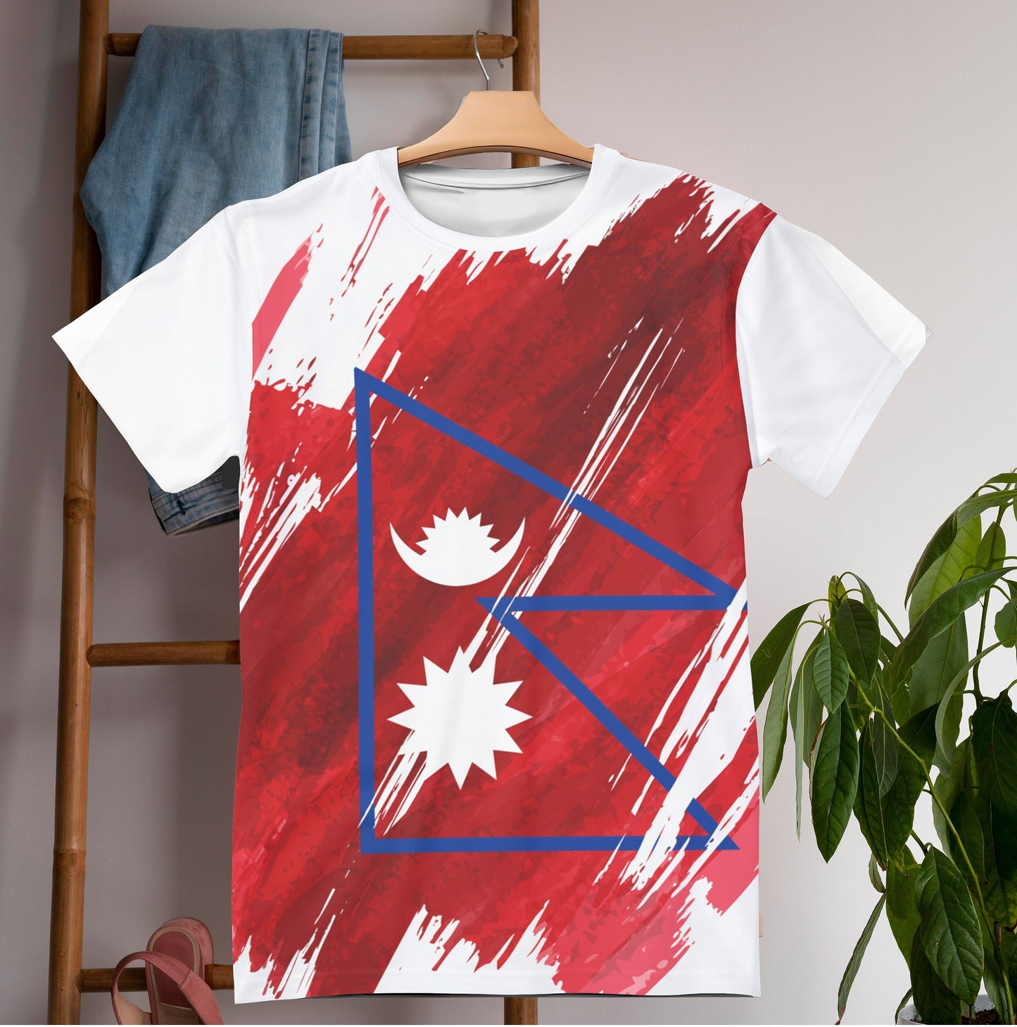 Nepal Flag T-shirt | Nepal T-shirt | All over print Unisex T-shirt with Nepal Flag