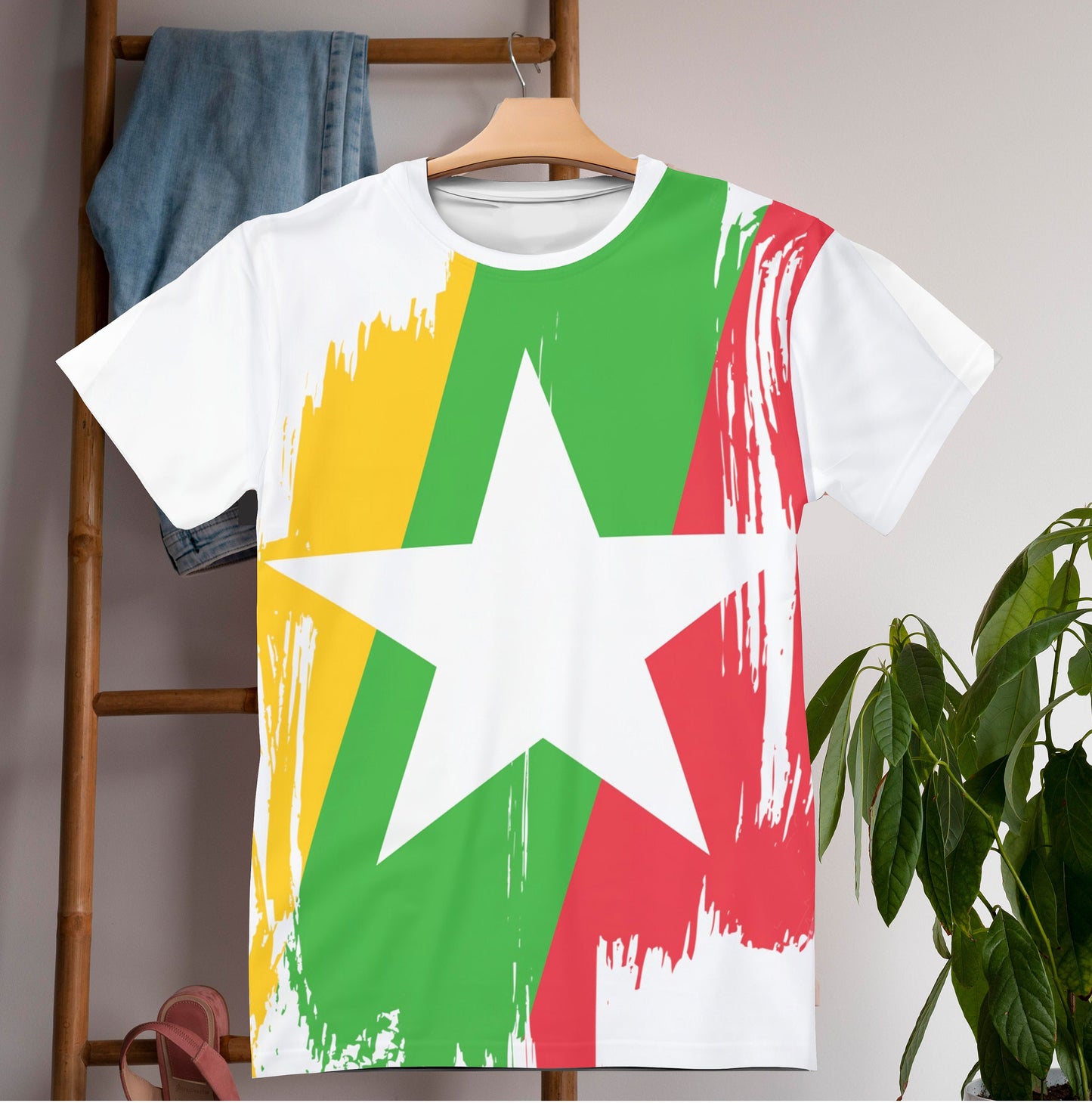 Myanmar  Flag T-shirt | Myanmar  T-shirt | All over print Unisex T-shirt with Myanmar  Flag