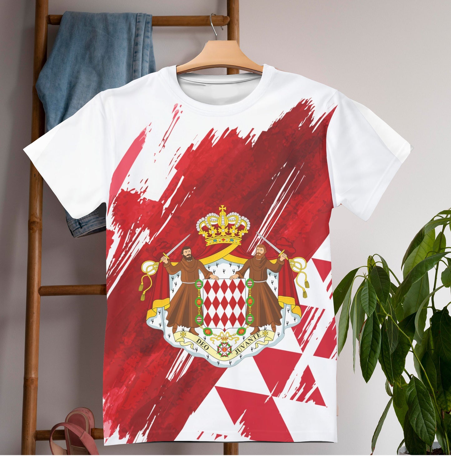 Monaco Flag T-shirt | Monaco T-shirt | All over print Unisex T-shirt with Monaco Flag