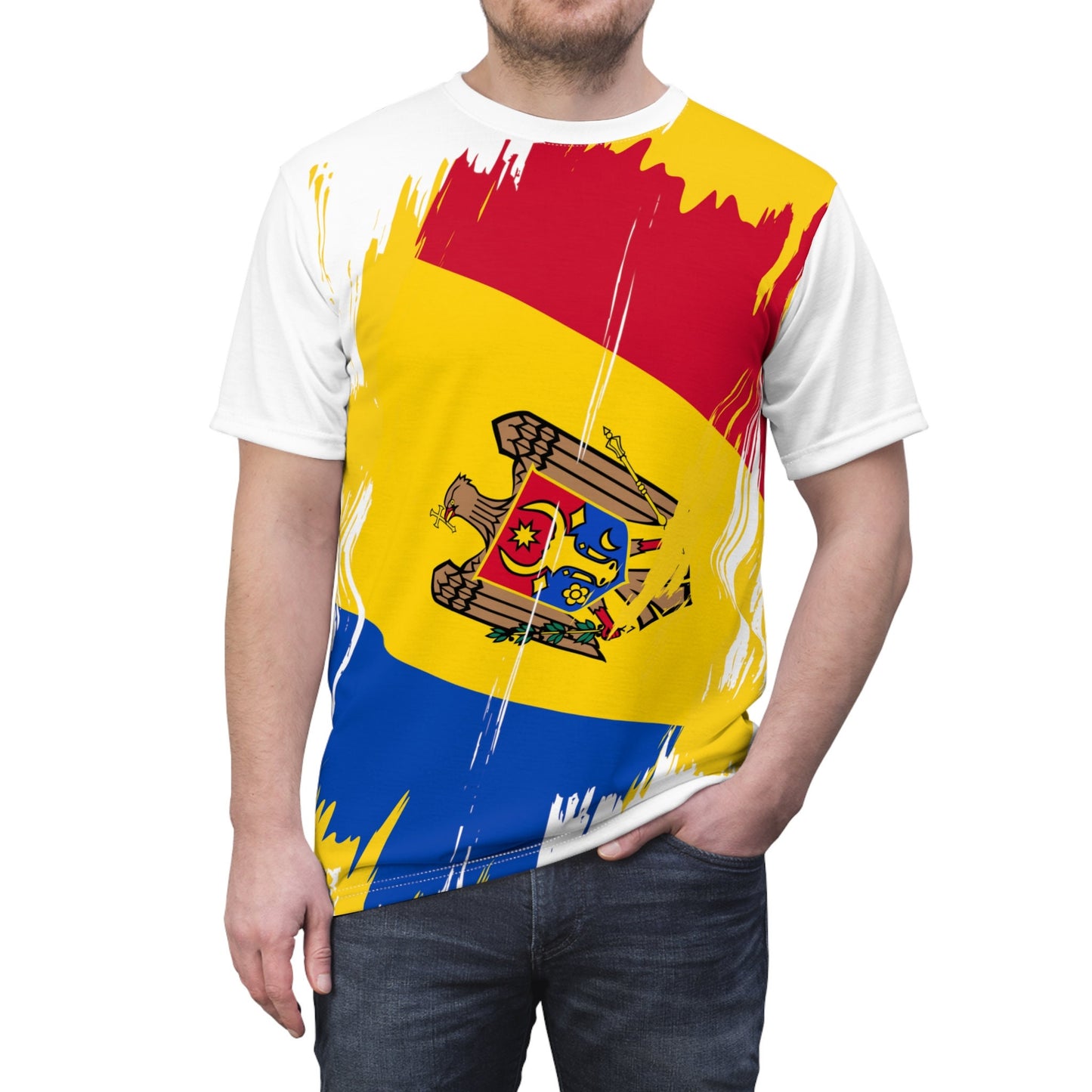 Moldova Flag T-shirt | Moldova T-shirt | All over print Unisex T-shirt with Moldova Flag