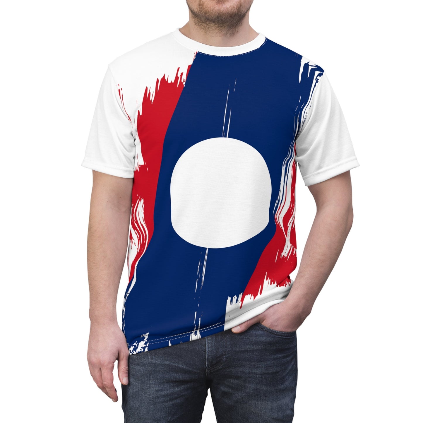 Laos Flag T-shirt | Laos T-shirt | All over print Unisex T-shirt with Laos Flag