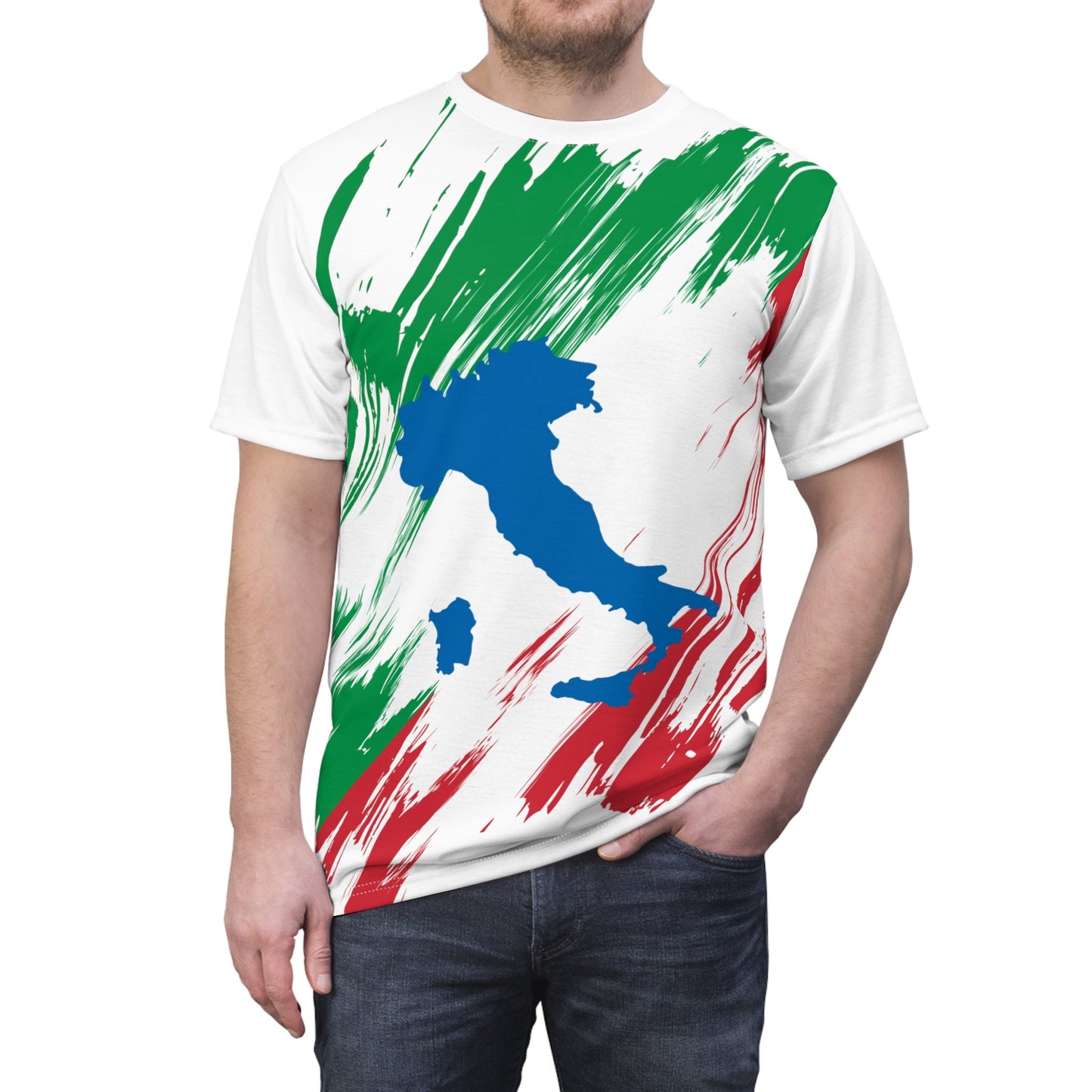 Italy Flag T-shirt | Italy T-shirt | All over print Unisex T-shirt with Italy Flag