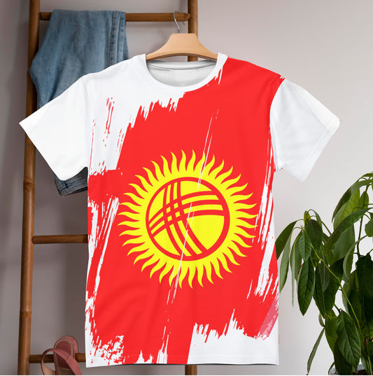 Kyrgyzstan Flag T-shirt | Kyrgyzstan T-shirt | All over print Unisex T-shirt with Kyrgyzstan Flag