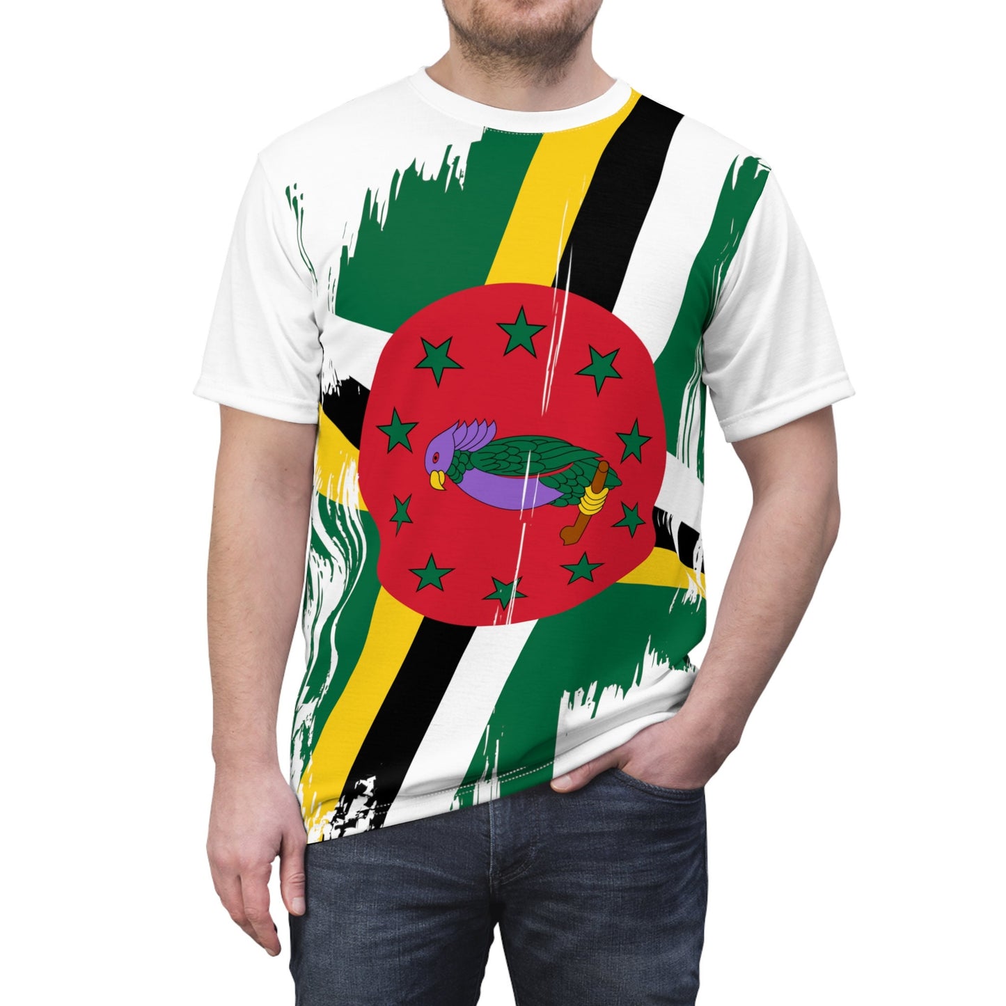 Dominica Flag T-shirt | Dominica T-shirt | All over print Unisex T-shirt with Dominica Flag