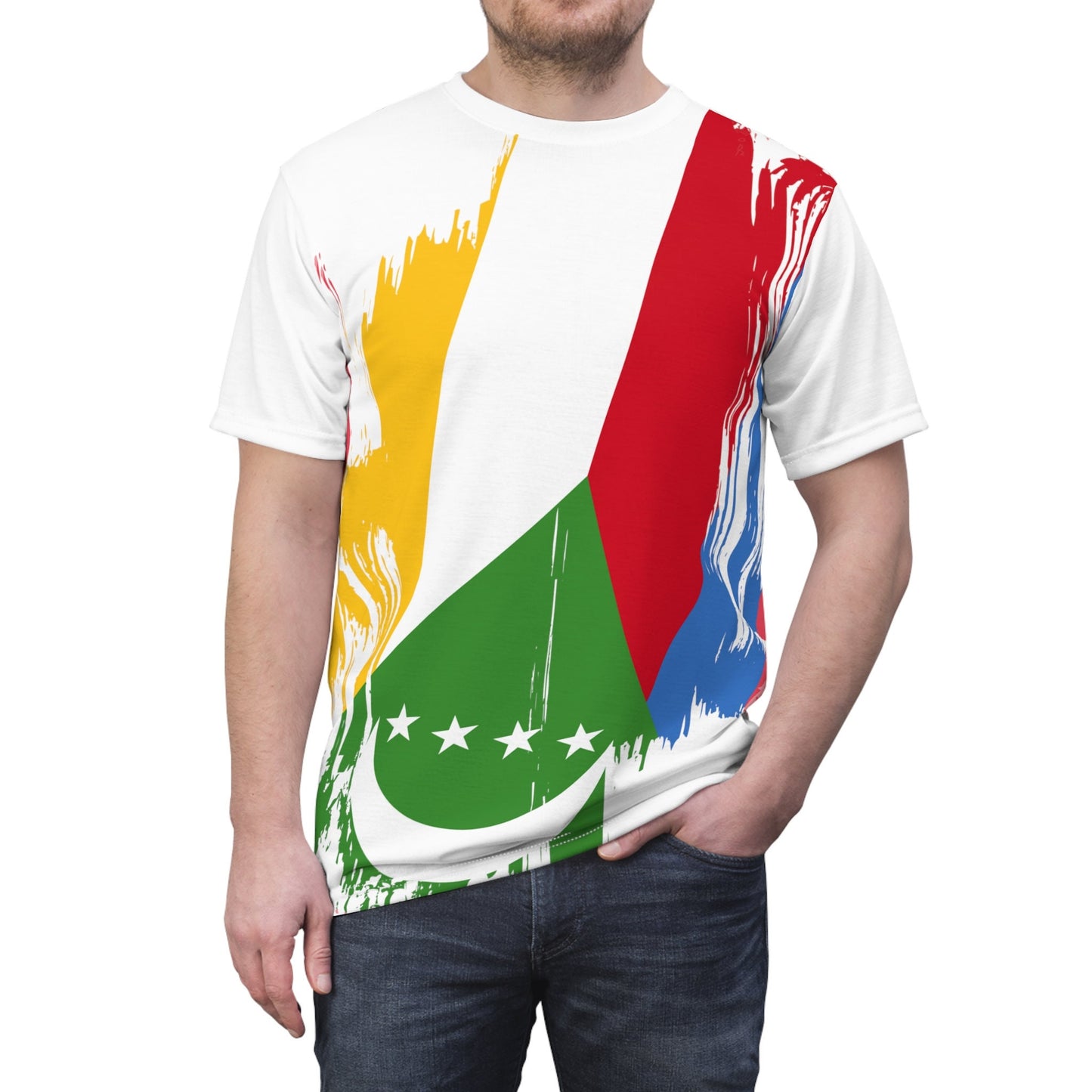 Comoros Flag T-shirt | Comoros T-shirt | All over print Unisex T-shirt with Comoros Flag