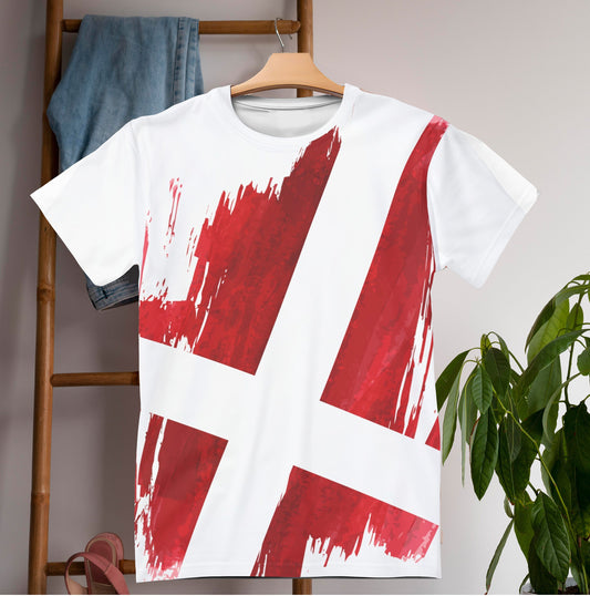 Denmark Flag T-shirt | Denmark T-shirt | All over print Unisex T-shirt with Denmark Flag