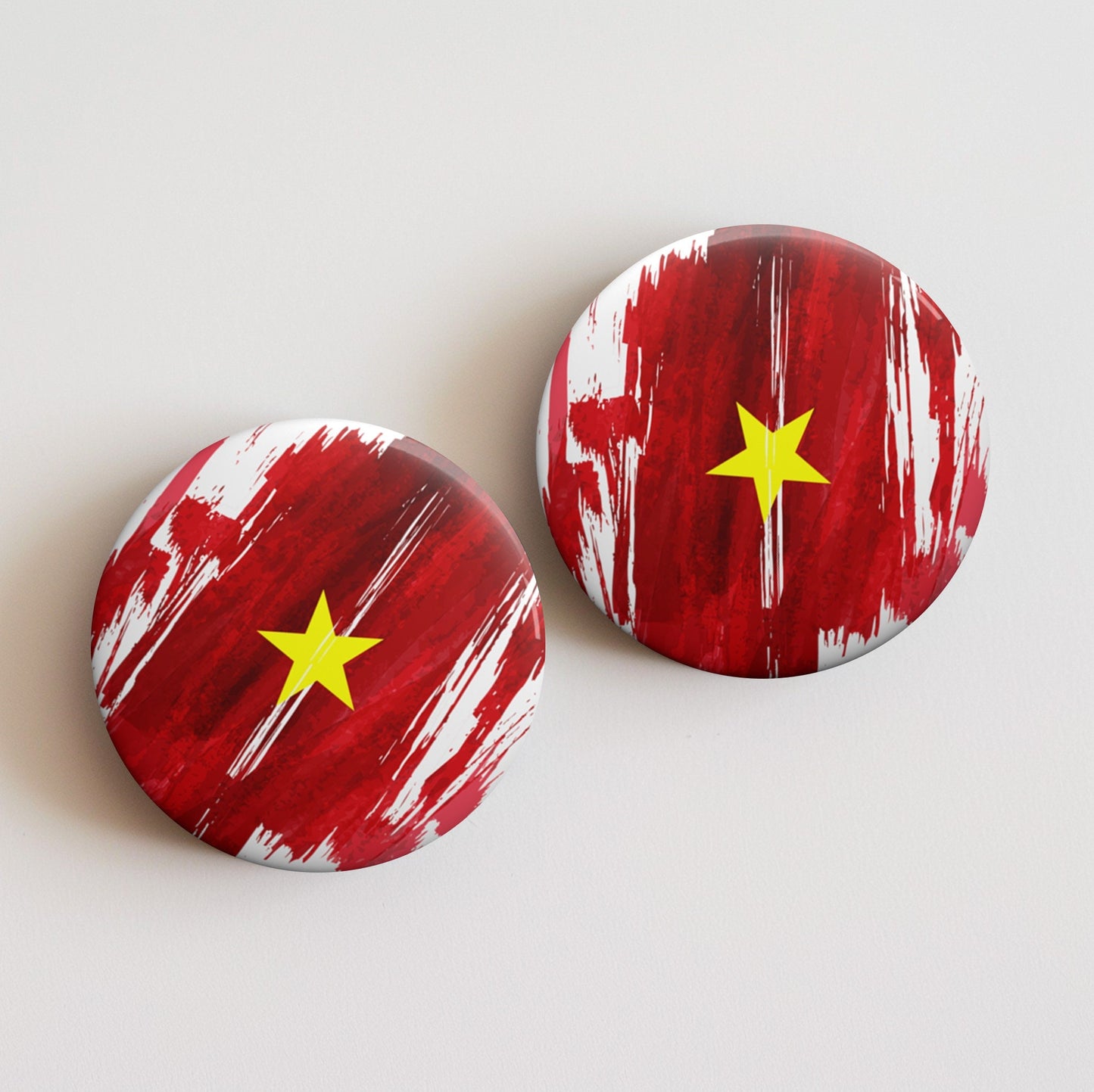 Vietnam Flag Pin Button - Custom Pinback, Patriotic Campaign Buttons, Personalized Birthday Pins, Collectible Badge, Metal Pin