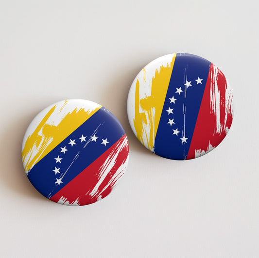 Venezuela Flag Pin Button - Custom Pinback, Patriotic Campaign Buttons, Personalized Birthday Pins, Collectible Badge, Metal Pin