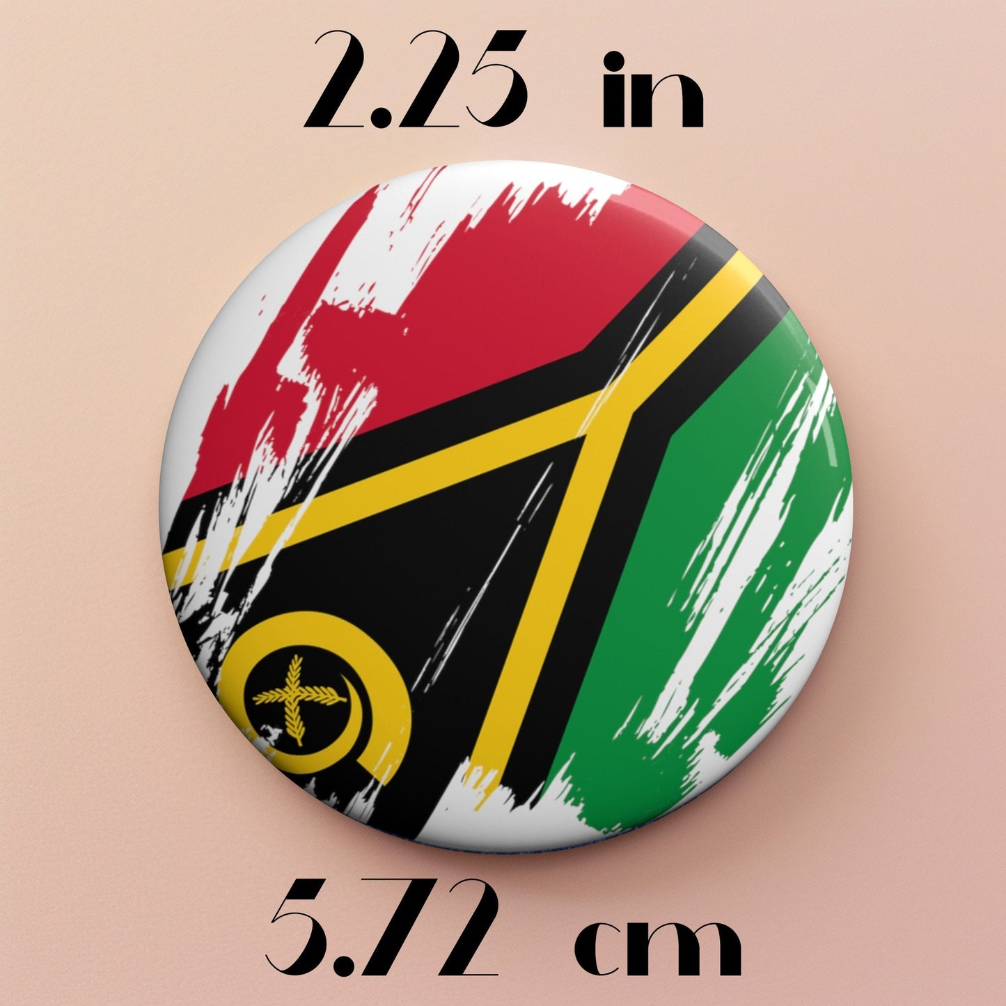 Vanuatu Flag Pin Button - Custom Pinback, Patriotic Campaign Buttons, Personalized Birthday Pins, Collectible Badge, Metal Pin