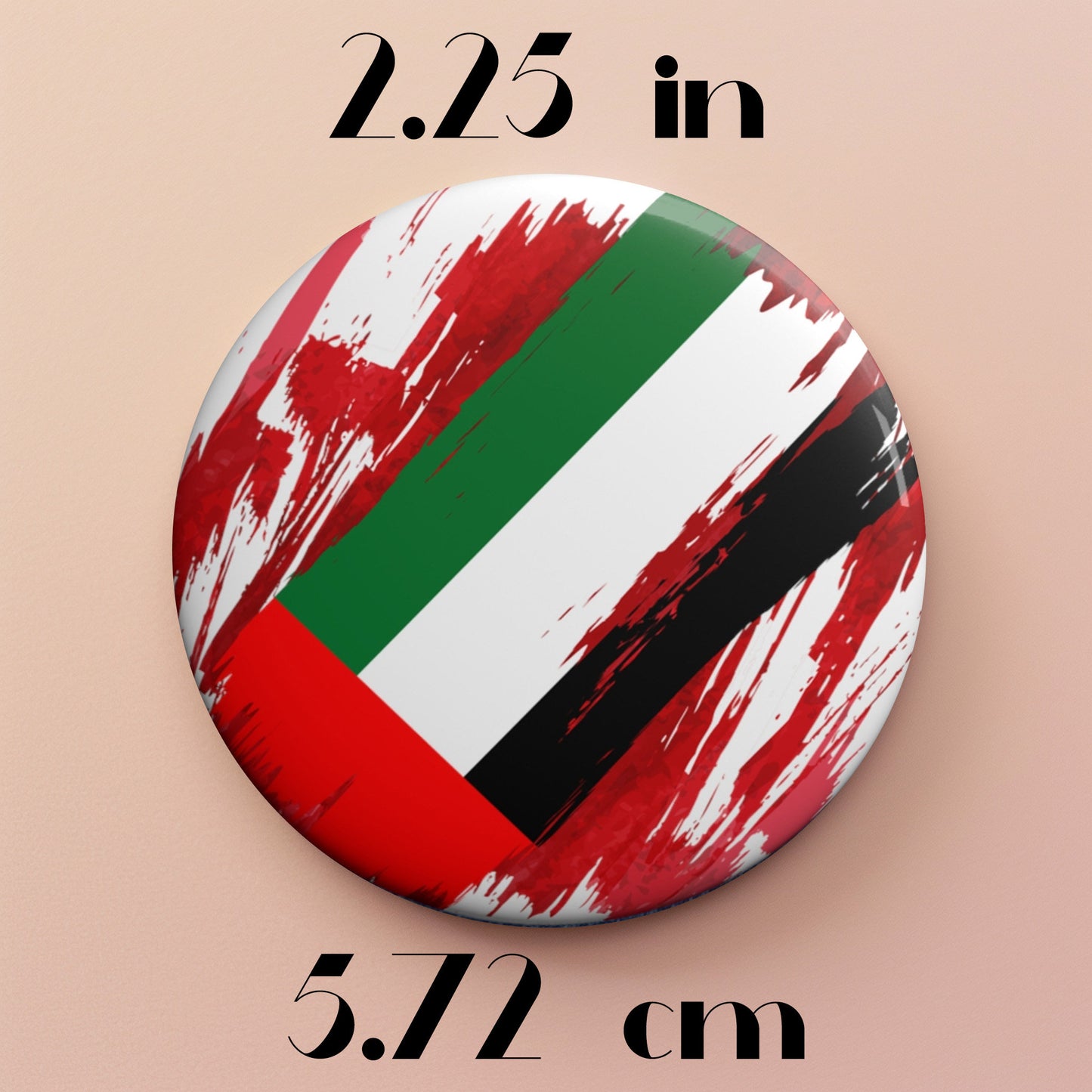 United Arab Emirates Flag Pin Button - Custom Pinback, Patriotic Campaign Buttons, Personalized Birthday Pins, Collectible Badge, Metal Pin