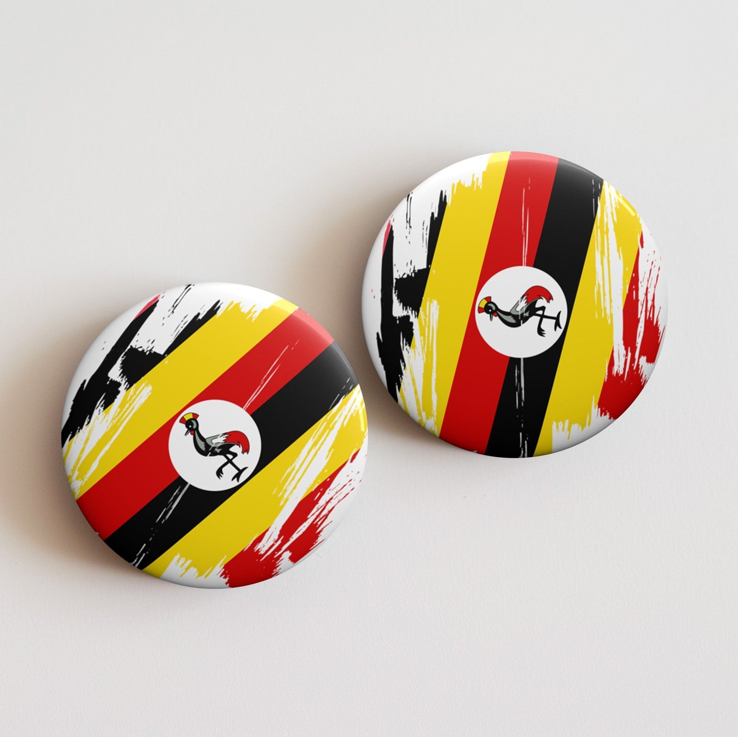 Uganda Flag Pin Button - Custom Pinback, Patriotic Campaign Buttons, Personalized Birthday Pins, Collectible Badge, Metal Pin