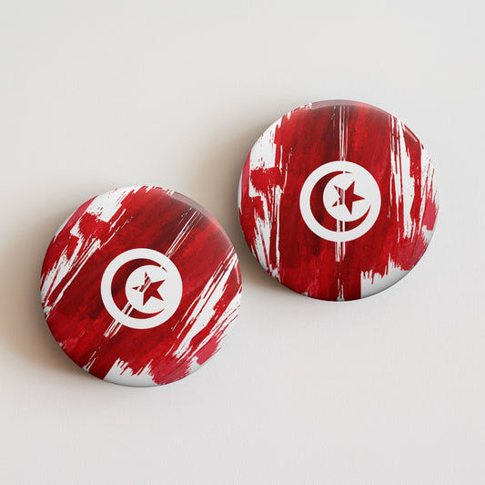 Tunisia Flag Pin Button - Custom Pinback, Patriotic Campaign Buttons, Personalized Birthday Pins, Collectible Badge, Metal Pin