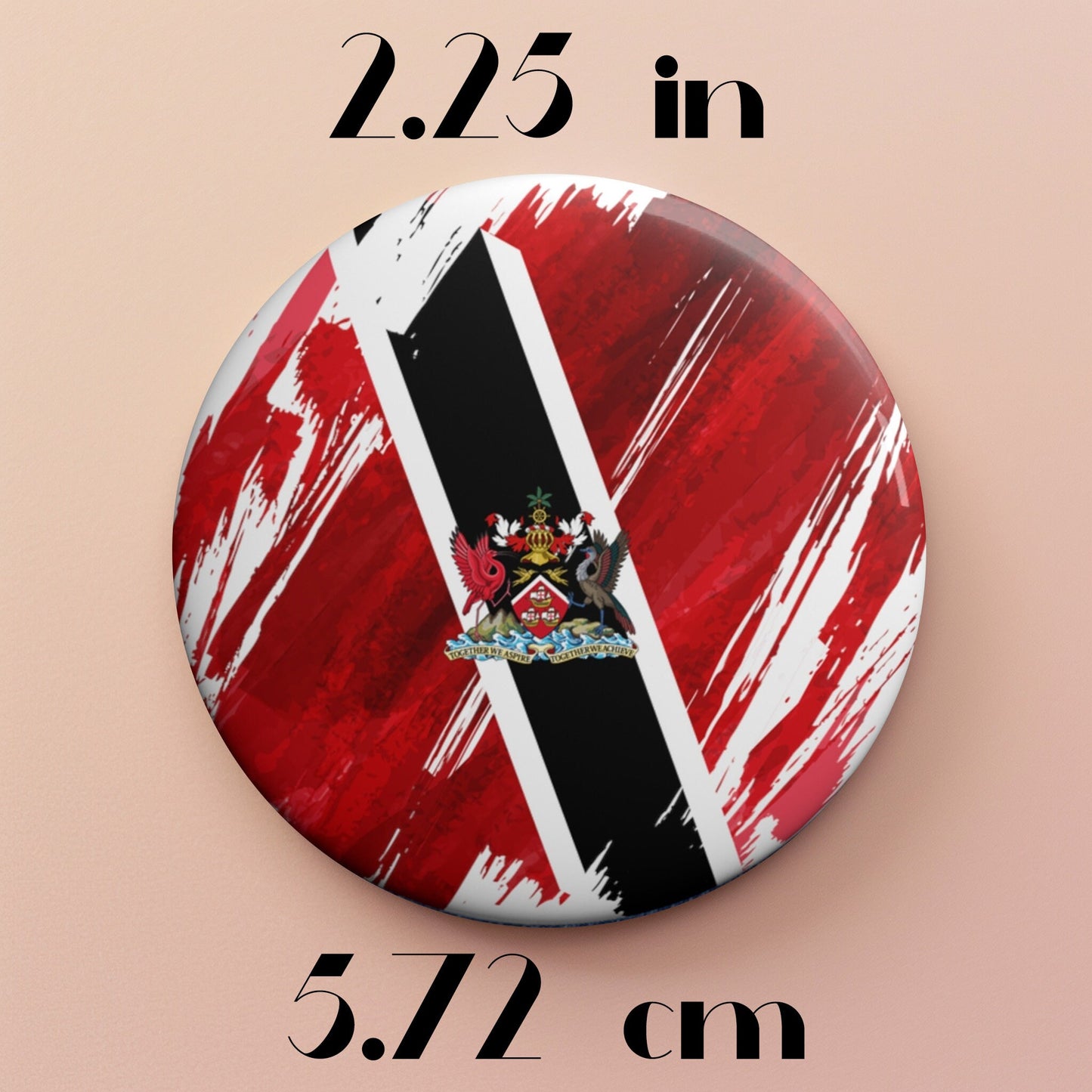 Trinidad and Tobago Flag Pin Button - Custom Pinback, Patriotic Campaign Buttons, Personalized Birthday Pins, Collectible Badge, Metal Pin