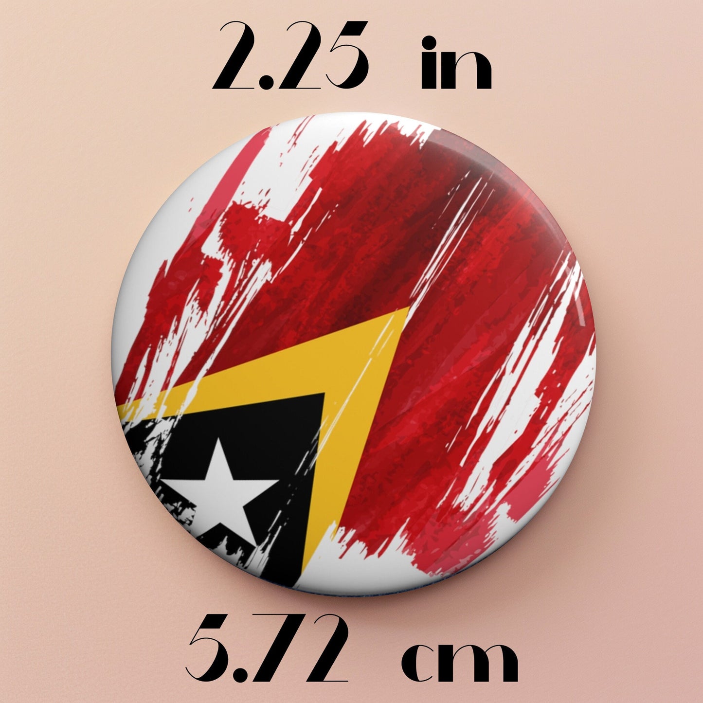 Timor-Leste Flag Pin Button - Custom Pinback, Patriotic Campaign Buttons, Personalized Birthday Pins, Collectible Badge, Metal Pin