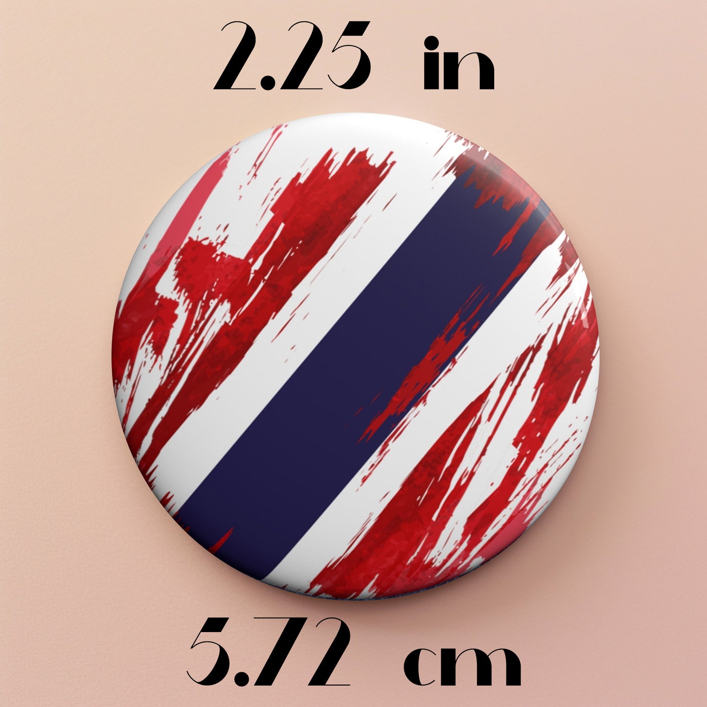 Thailand Flag Pin Button - Custom Pinback, Patriotic Campaign Buttons, Personalized Birthday Pins, Collectible Badge, Metal Pin