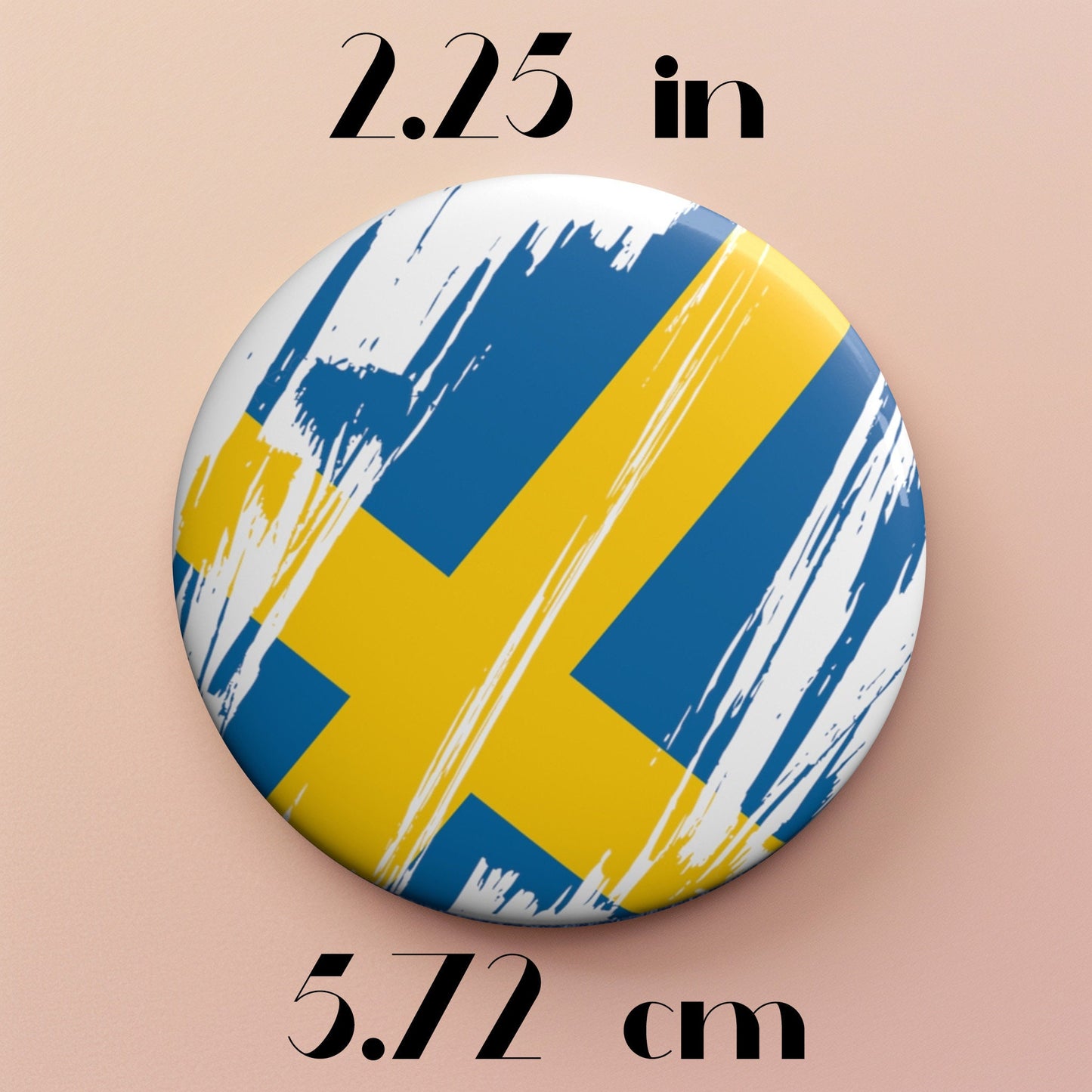 Sweden Flag Pin Button - Custom Pinback, Patriotic Campaign Buttons, Personalized Birthday Pins, Collectible Badge, Metal Pin