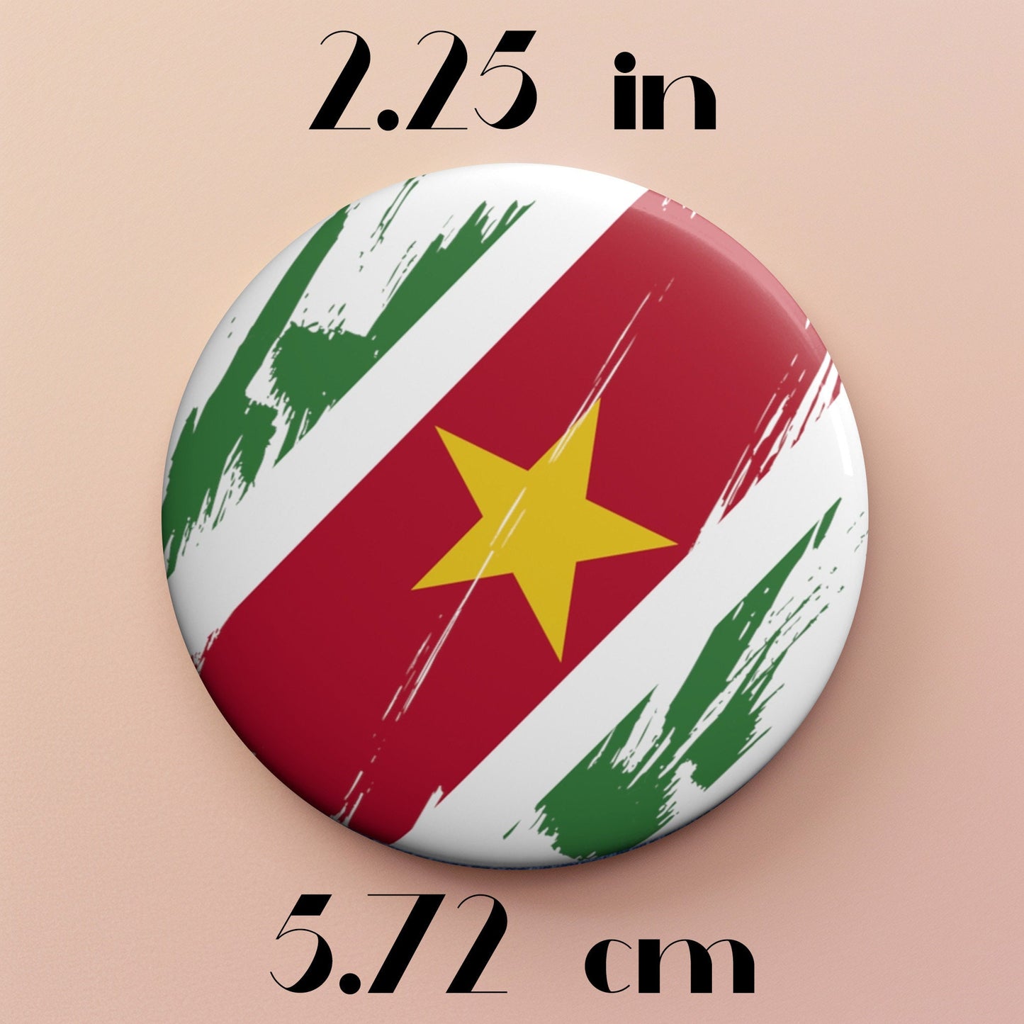 Suriname Flag Pin Button - Custom Pinback, Patriotic Campaign Buttons, Personalized Birthday Pins, Collectible Badge, Metal Pin
