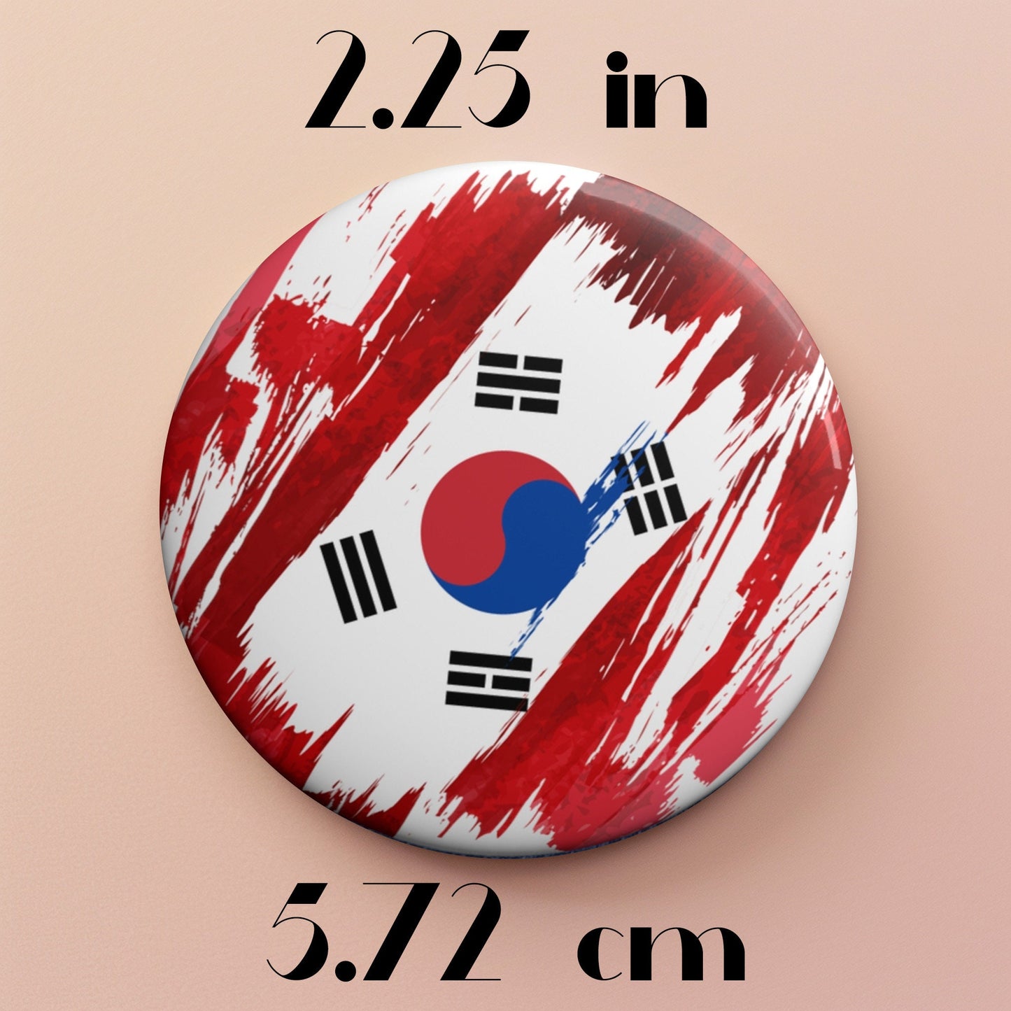 South Korea Flag Pin Button - Custom Pinback, Patriotic Campaign Buttons, Personalized Birthday Pins, Collectible Badge, Metal Pin