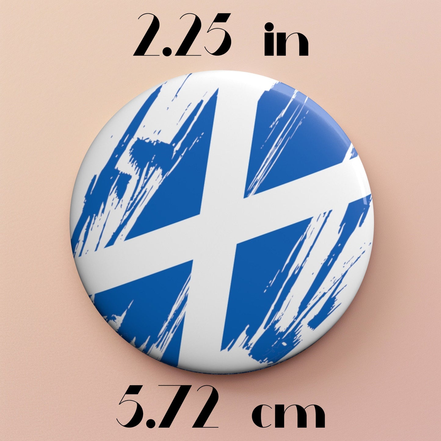 Scotland Flag Pin Button - Custom Pinback, Patriotic Campaign Buttons, Personalized Birthday Pins, Collectible Badge, Metal Pin
