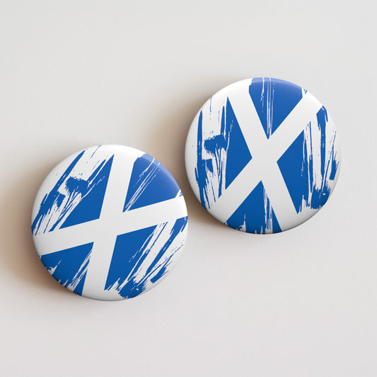 Scotland Flag Pin Button - Custom Pinback, Patriotic Campaign Buttons, Personalized Birthday Pins, Collectible Badge, Metal Pin