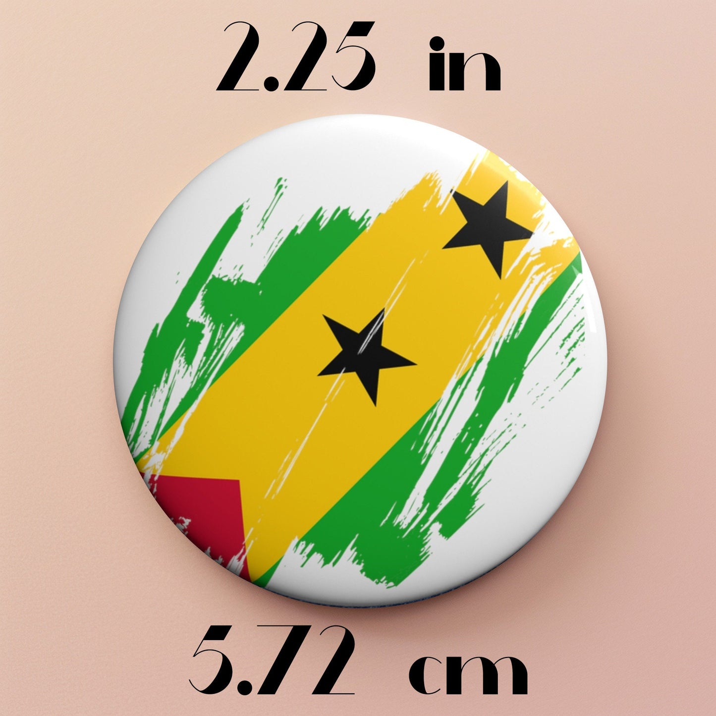 Sao Tome and Principe Flag Pin Button - Custom Pinback, Patriotic Campaign Buttons, Personalized Birthday Pins, Collectible Badge, Metal Pin