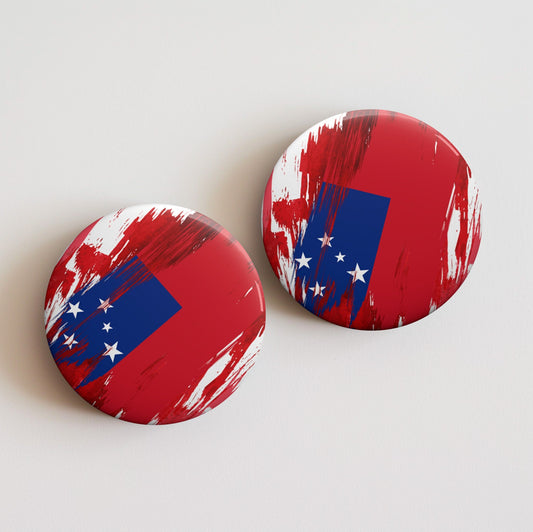 Samoa Flag Pin Button - Custom Pinback, Patriotic Campaign Buttons, Personalized Birthday Pins, Collectible Badge, Metal Pin