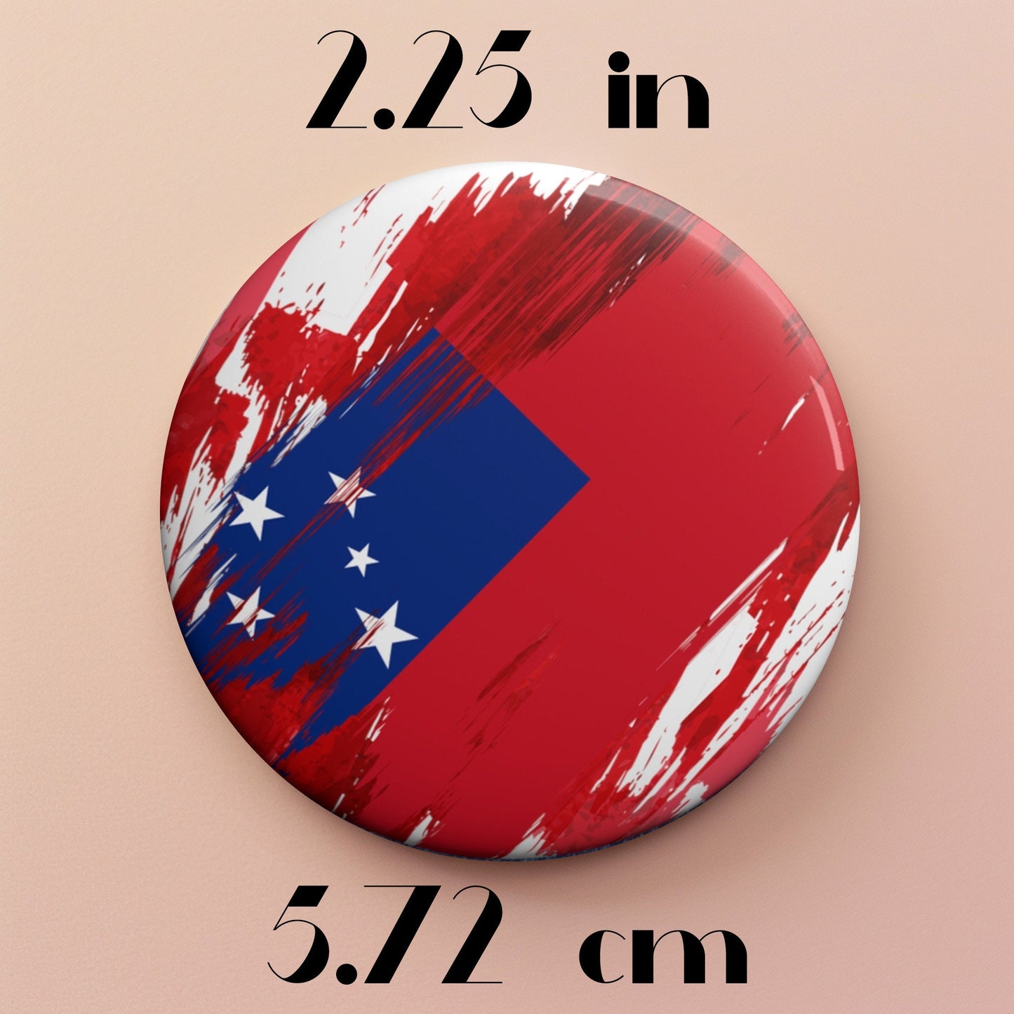 Samoa Flag Pin Button - Custom Pinback, Patriotic Campaign Buttons, Personalized Birthday Pins, Collectible Badge, Metal Pin